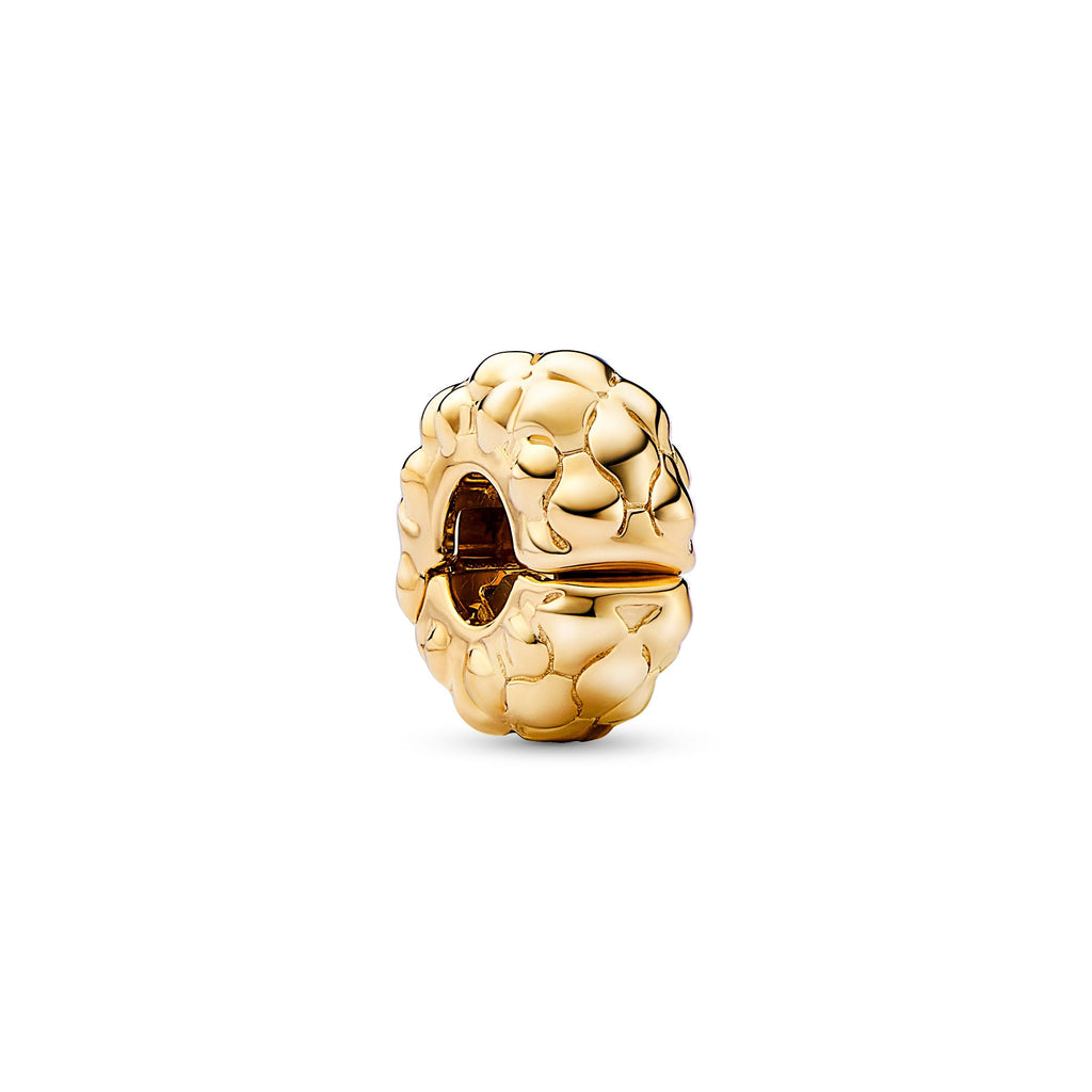 PANDORA Studded Clip Charm 14K Gold Plated Unique Metal Blend Charms Bracelet Charm Jewelry Gift