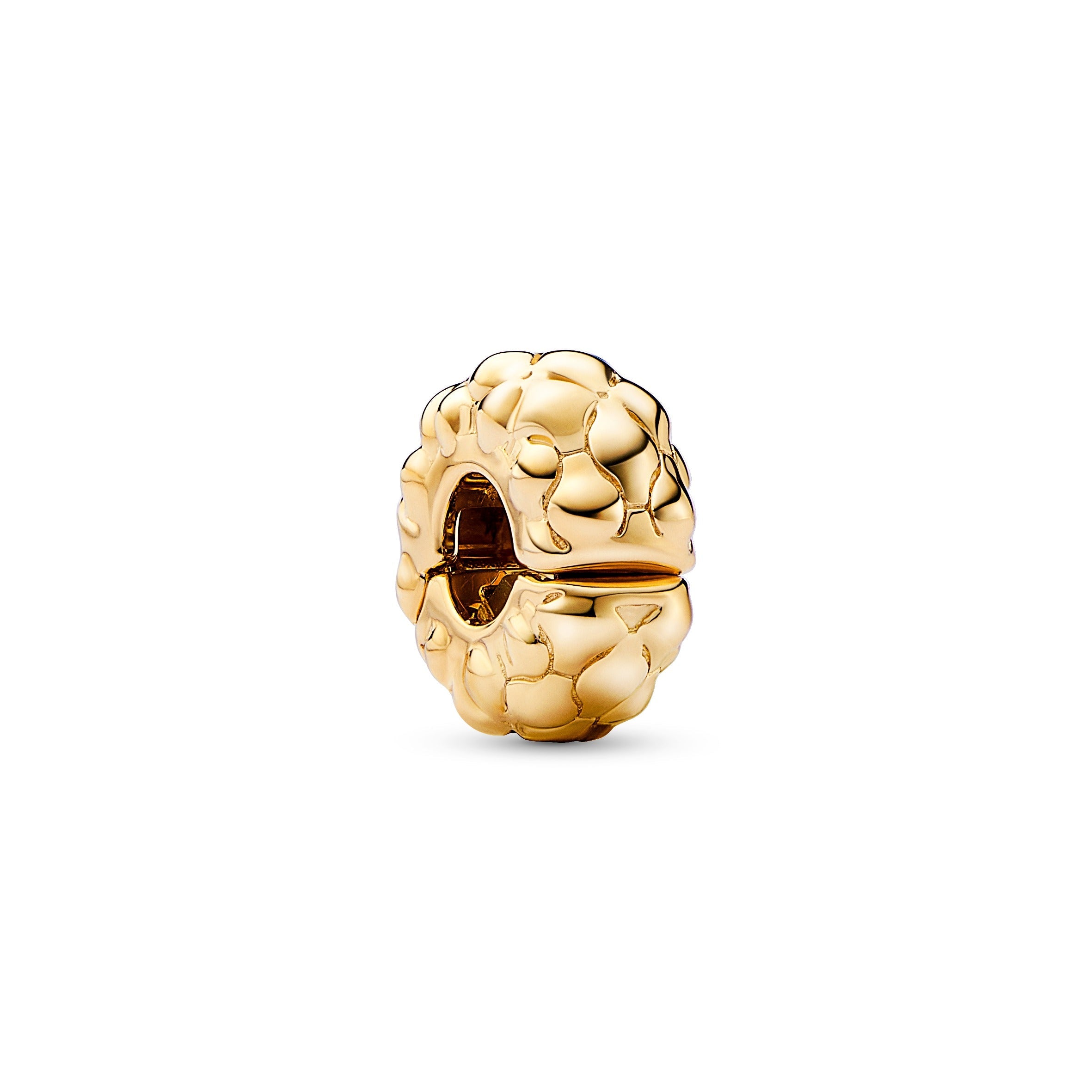 PANDORA Studded Clip Charm 14K Gold Plated Unique Metal Blend Charms Bracelet Charm Jewelry Gift
