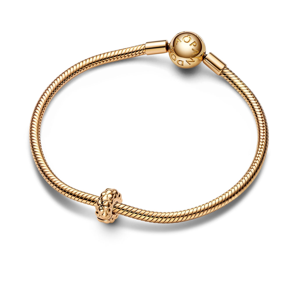 PANDORA Studded Clip Charm 14K Gold Plated Unique Metal Blend Charms Bracelet Charm Jewelry Gift