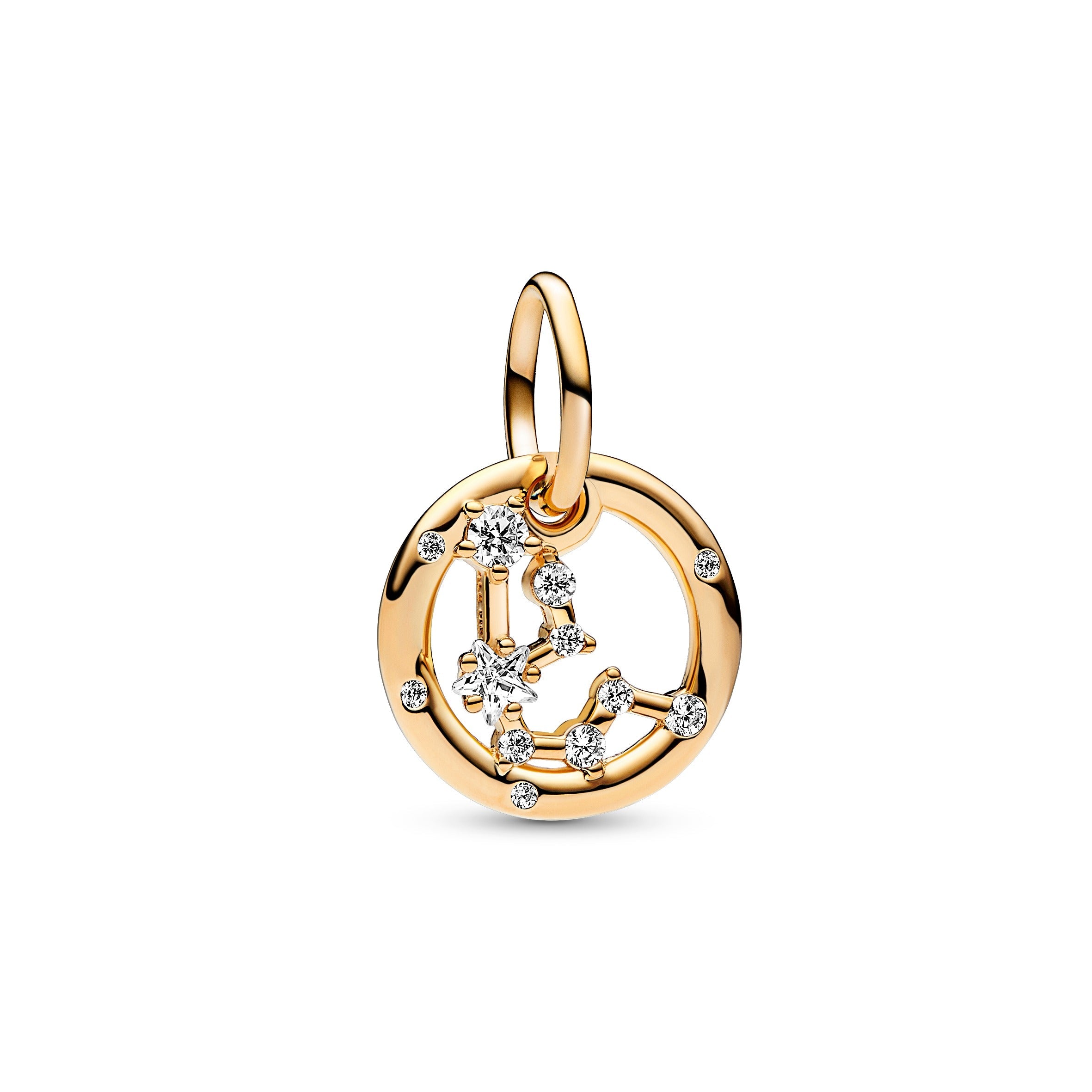 PANDORA Aquarius Zodiac Dangle Charm 14K Gold Plated Unique Metal Blend Symbols And Colours Charms Bracelet Charm Jewelry Gift