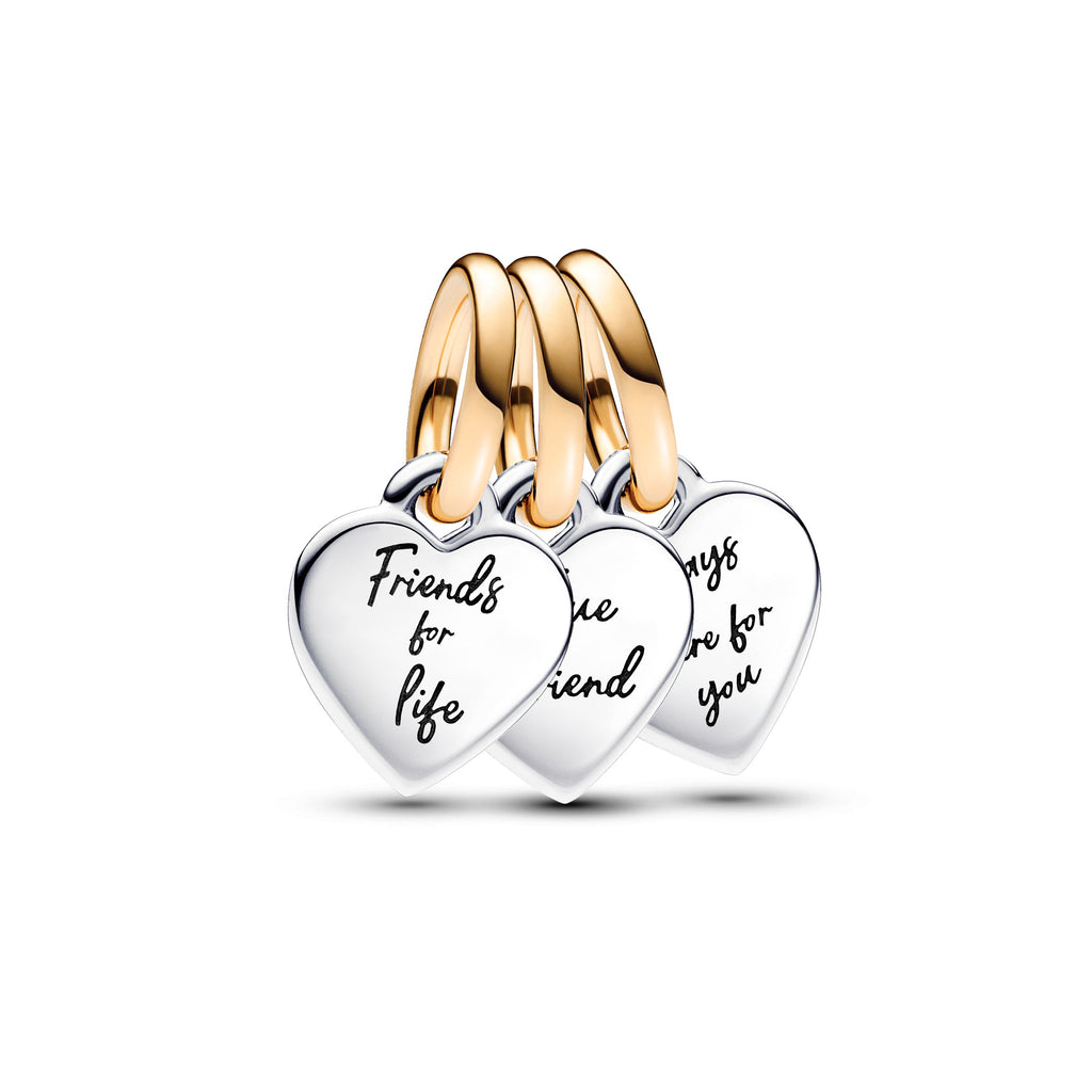 PANDORA Two-tone Splittable Friendship Triple Dangle Charm Charms Bracelet Charm Jewelry Gift