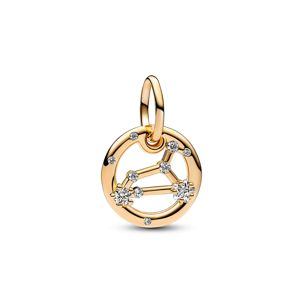 PANDORA Leo Zodiac Dangle Charm 14K Gold Plated Unique Metal Blend Symbols And Colours Charms Bracelet Charm Jewelry Gift