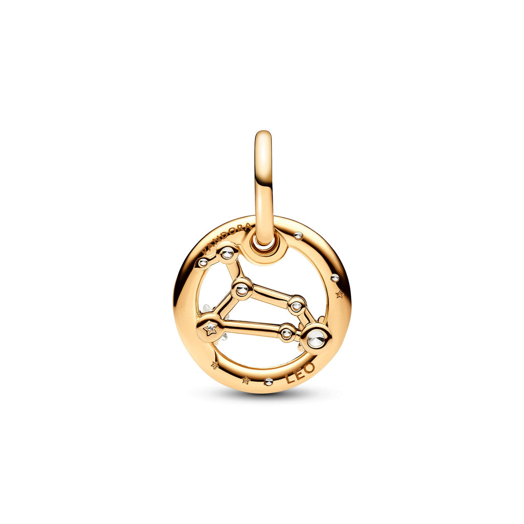 PANDORA Leo Zodiac Dangle Charm 14K Gold Plated Unique Metal Blend Symbols And Colours Charms Bracelet Charm Jewelry Gift