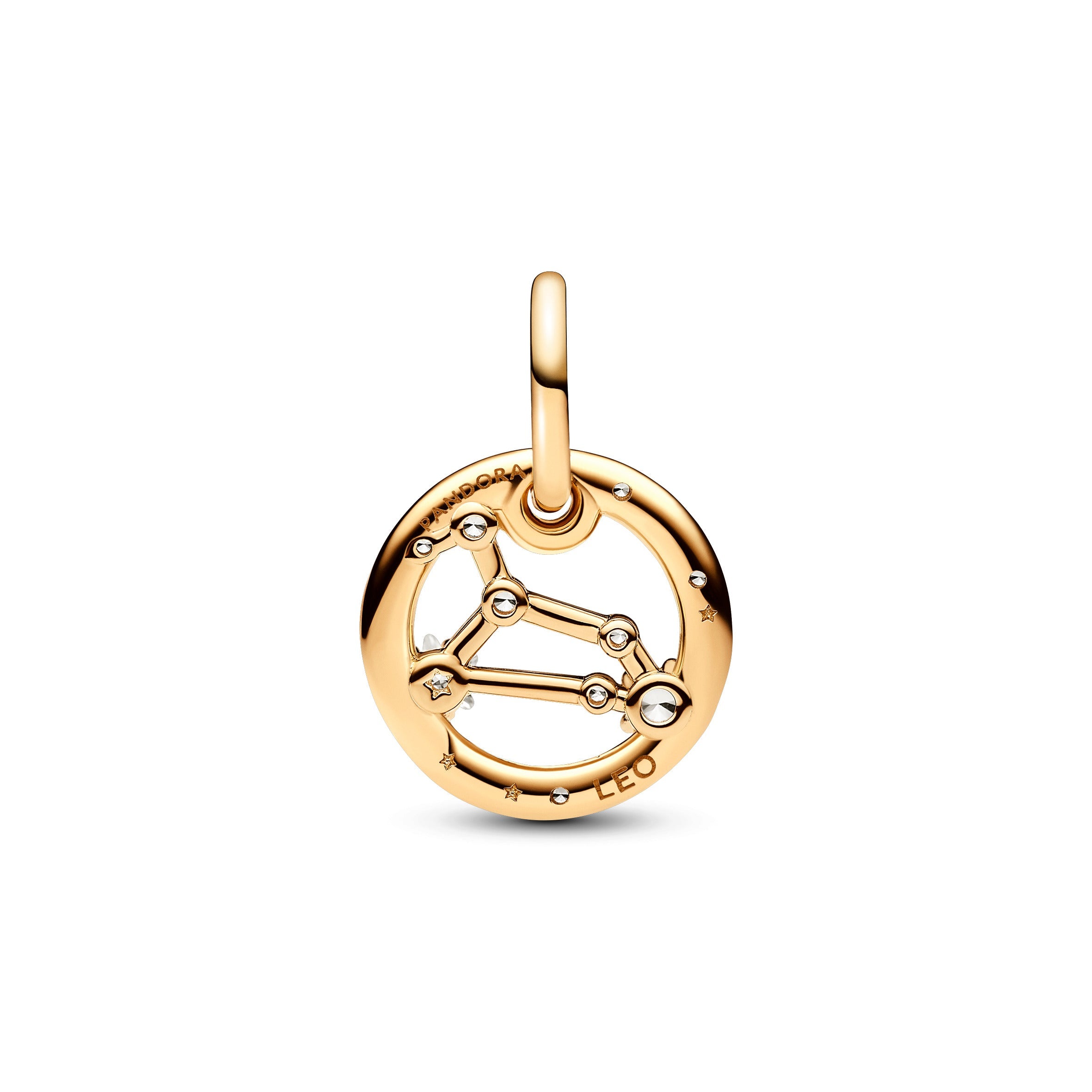 PANDORA Leo Zodiac Dangle Charm 14K Gold Plated Unique Metal Blend Symbols And Colours Charms Bracelet Charm Jewelry Gift