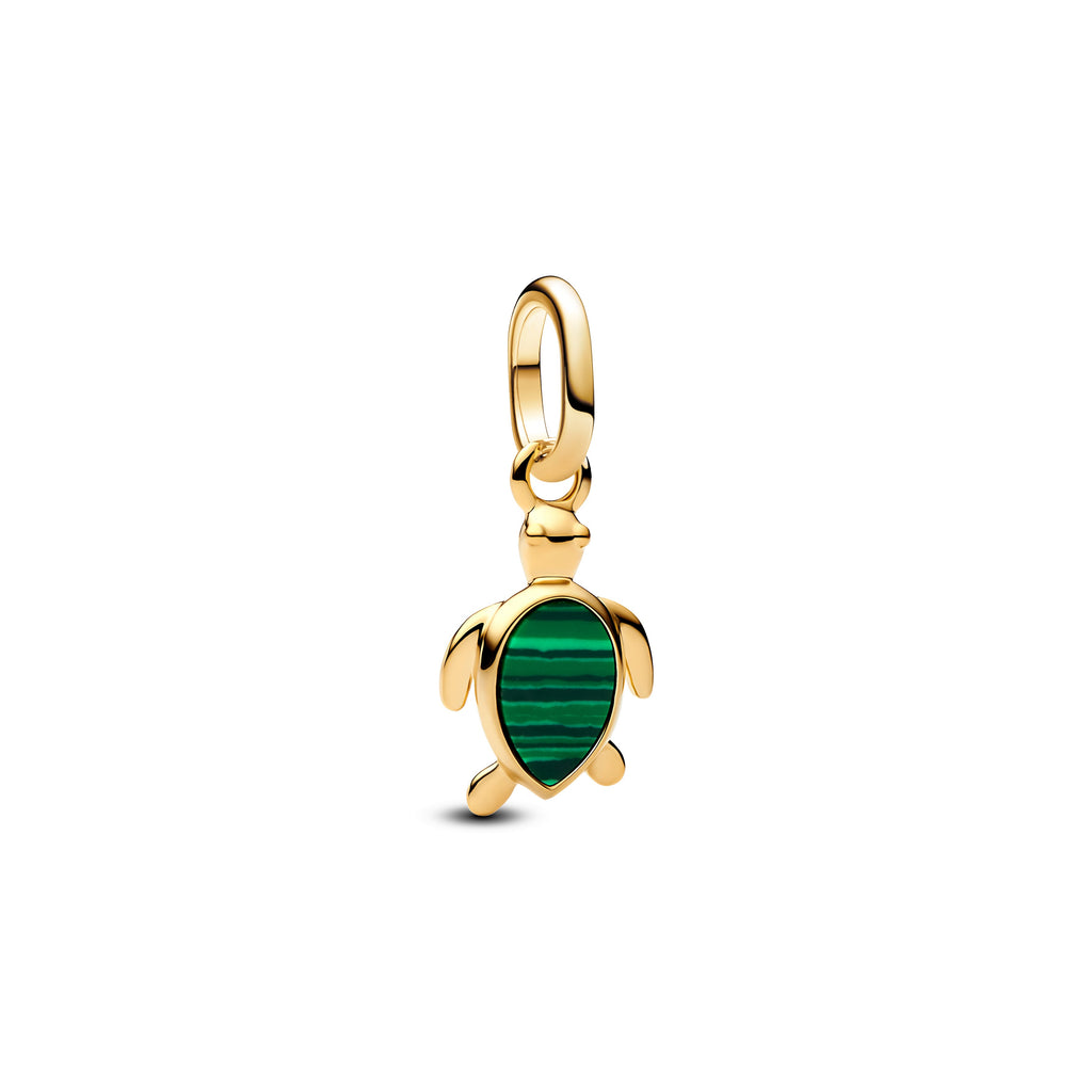 PANDORA Green Turtle Mini Dangle Charm 14K Gold Plated Unique Metal Blend Animals Charms Bracelet Charm Jewelry Gift