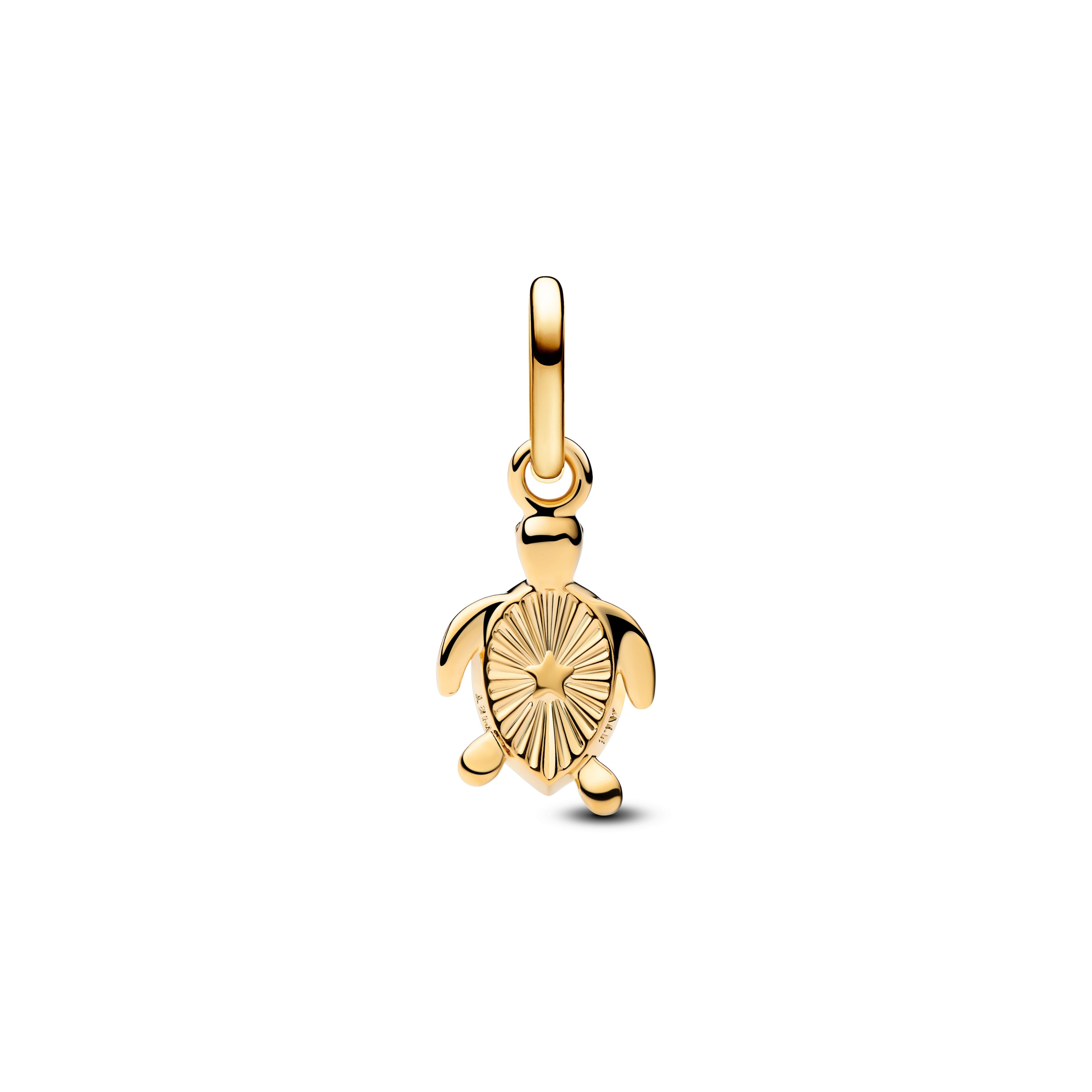 PANDORA Green Turtle Mini Dangle Charm 14K Gold Plated Unique Metal Blend Animals Charms Bracelet Charm Jewelry Gift