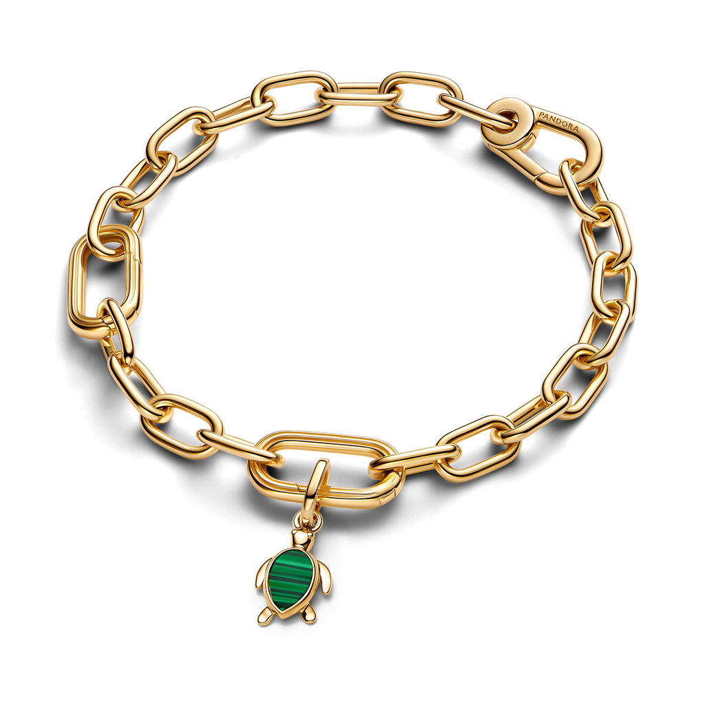 PANDORA Green Turtle Mini Dangle Charm 14K Gold Plated Unique Metal Blend Animals Charms Bracelet Charm Jewelry Gift