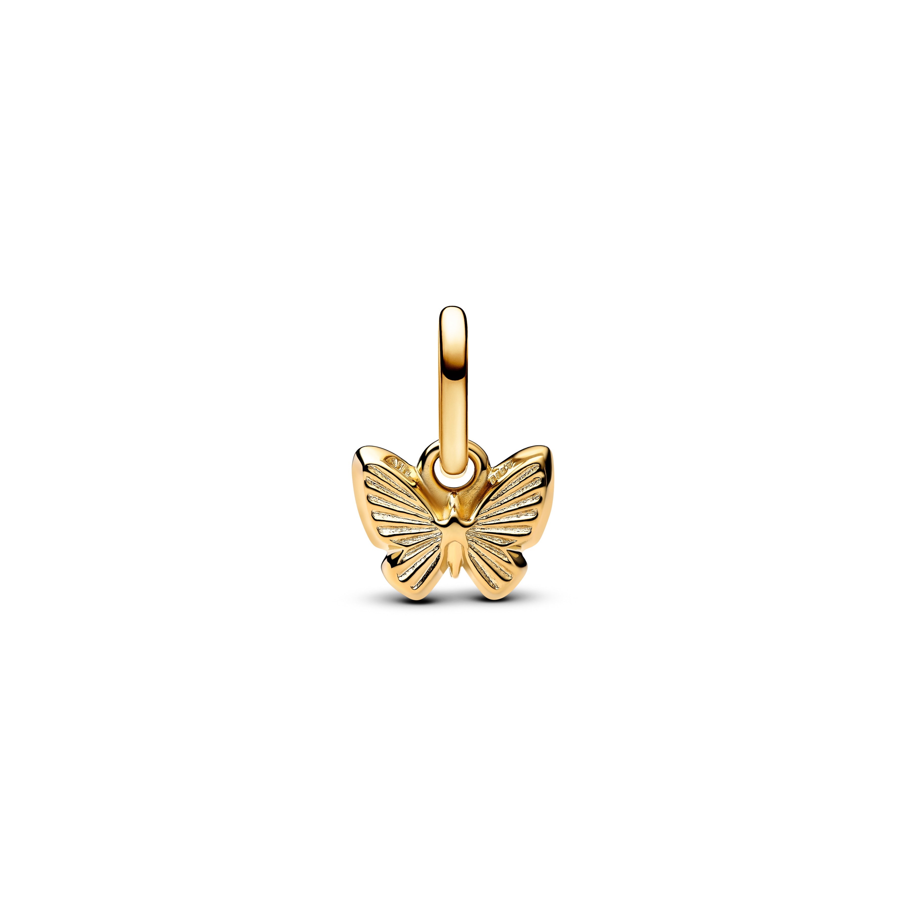PANDORA Blue Butterfly Mini Dangle Charm 14K Gold Plated Unique Metal Blend Animals Charms Bracelet Charm Jewelry Gift