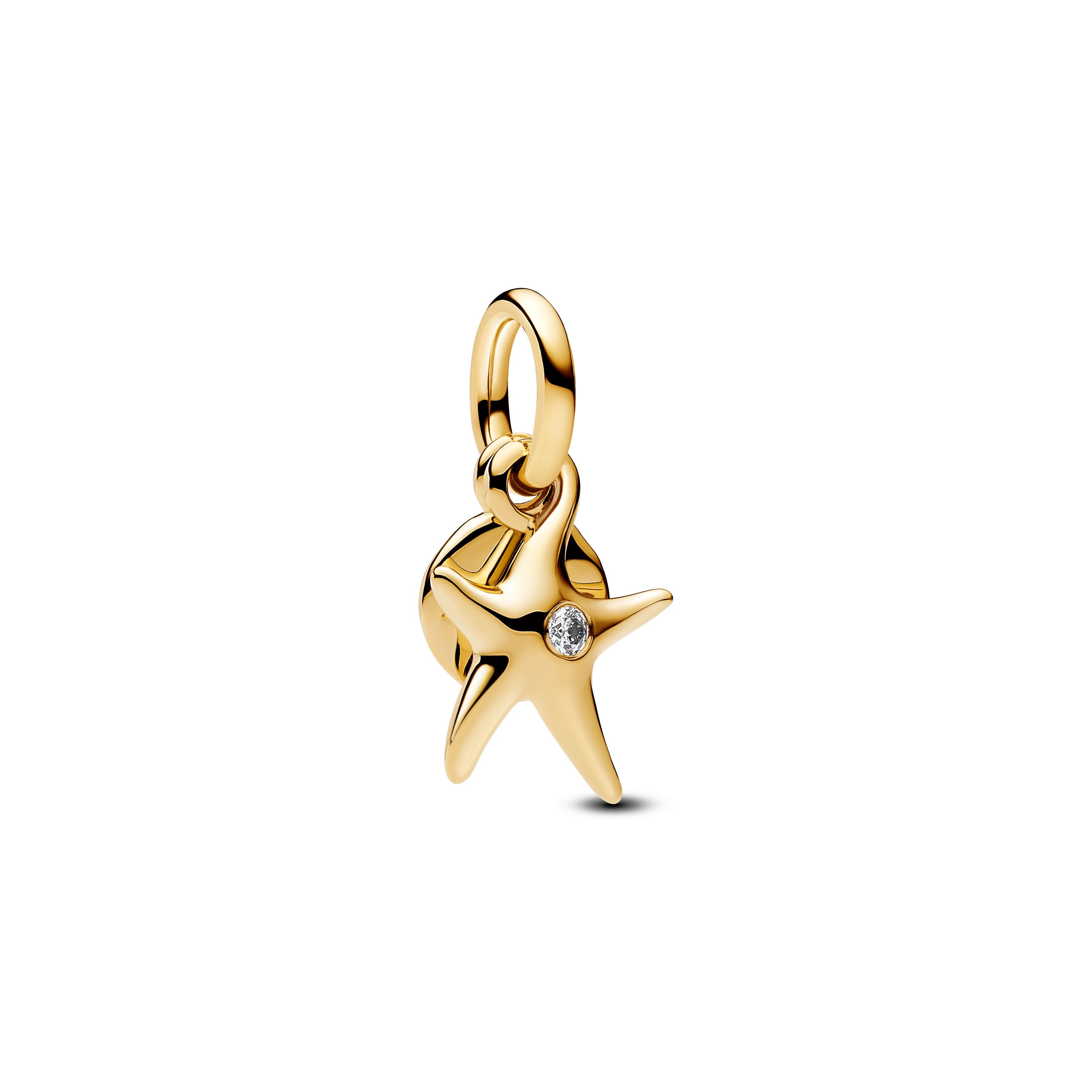 PANDORA Starfish Double Dangle Charm 14K Gold Plated Unique Metal Blend Animals Charms Bracelet Charm Jewelry Gift