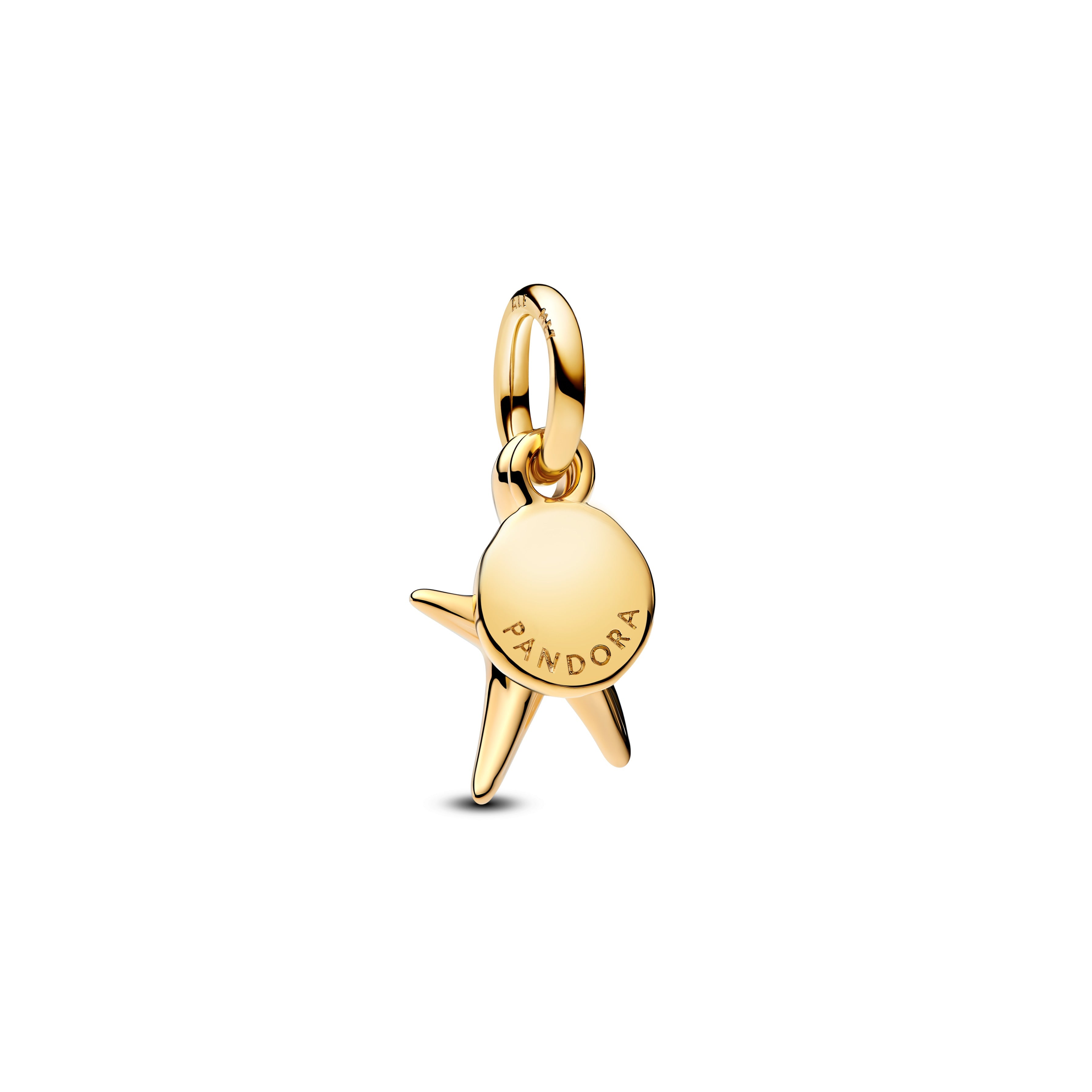 PANDORA Starfish Double Dangle Charm 14K Gold Plated Unique Metal Blend Animals Charms Bracelet Charm Jewelry Gift