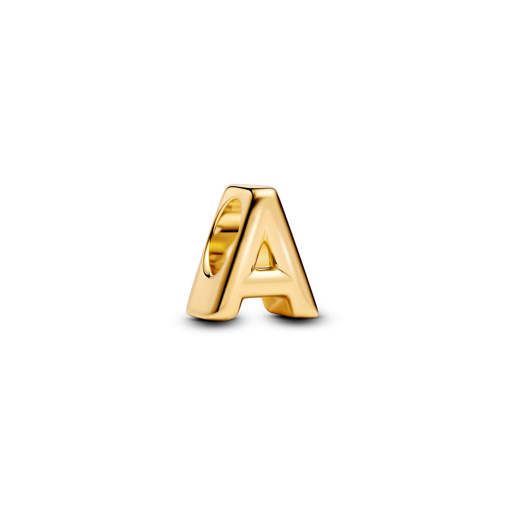 PANDORA Letter A Alphabet Charm 14K Gold Plated Unique Metal Blend Charms Bracelet Charm Jewelry Gift