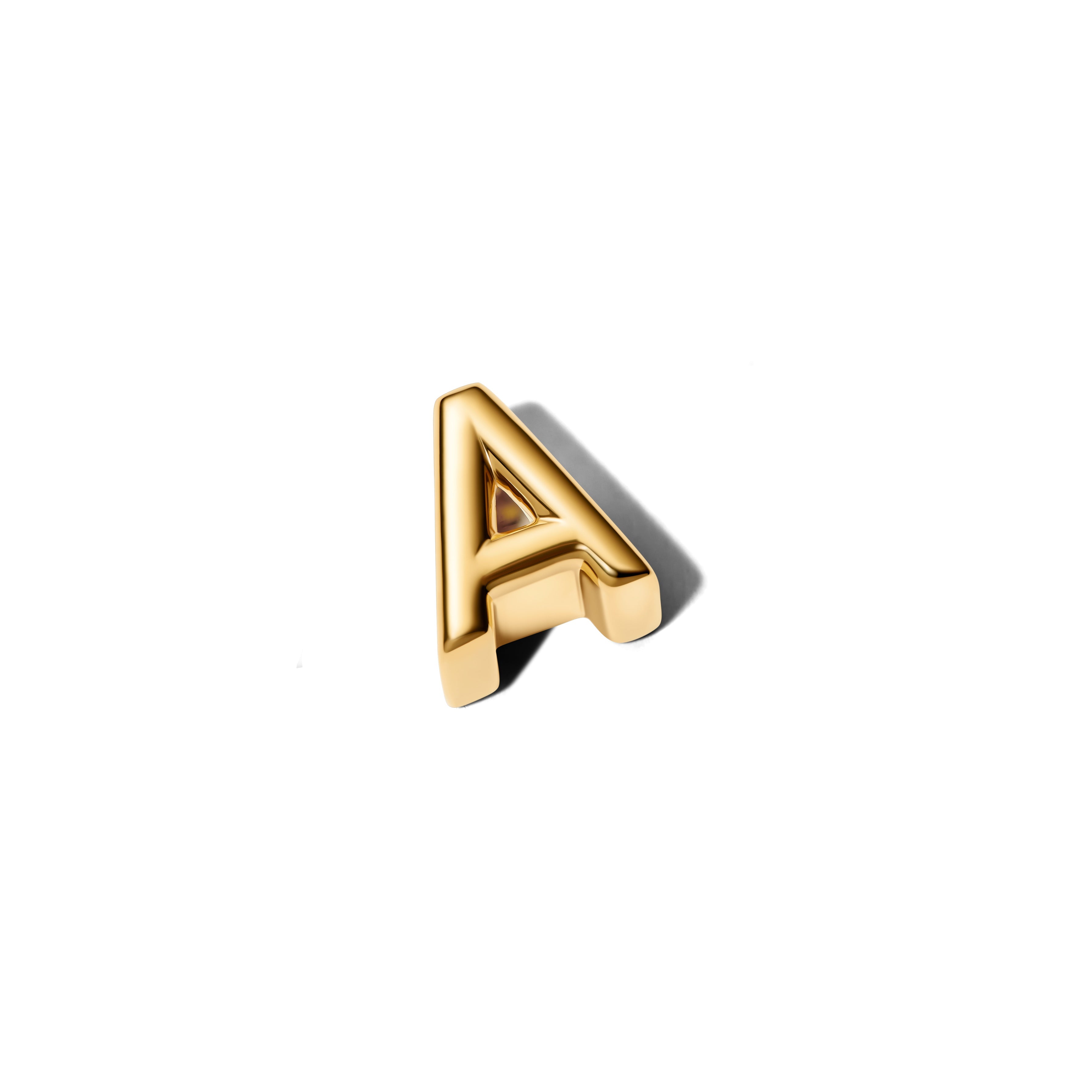 PANDORA Letter A Alphabet Charm 14K Gold Plated Unique Metal Blend Charms Bracelet Charm Jewelry Gift