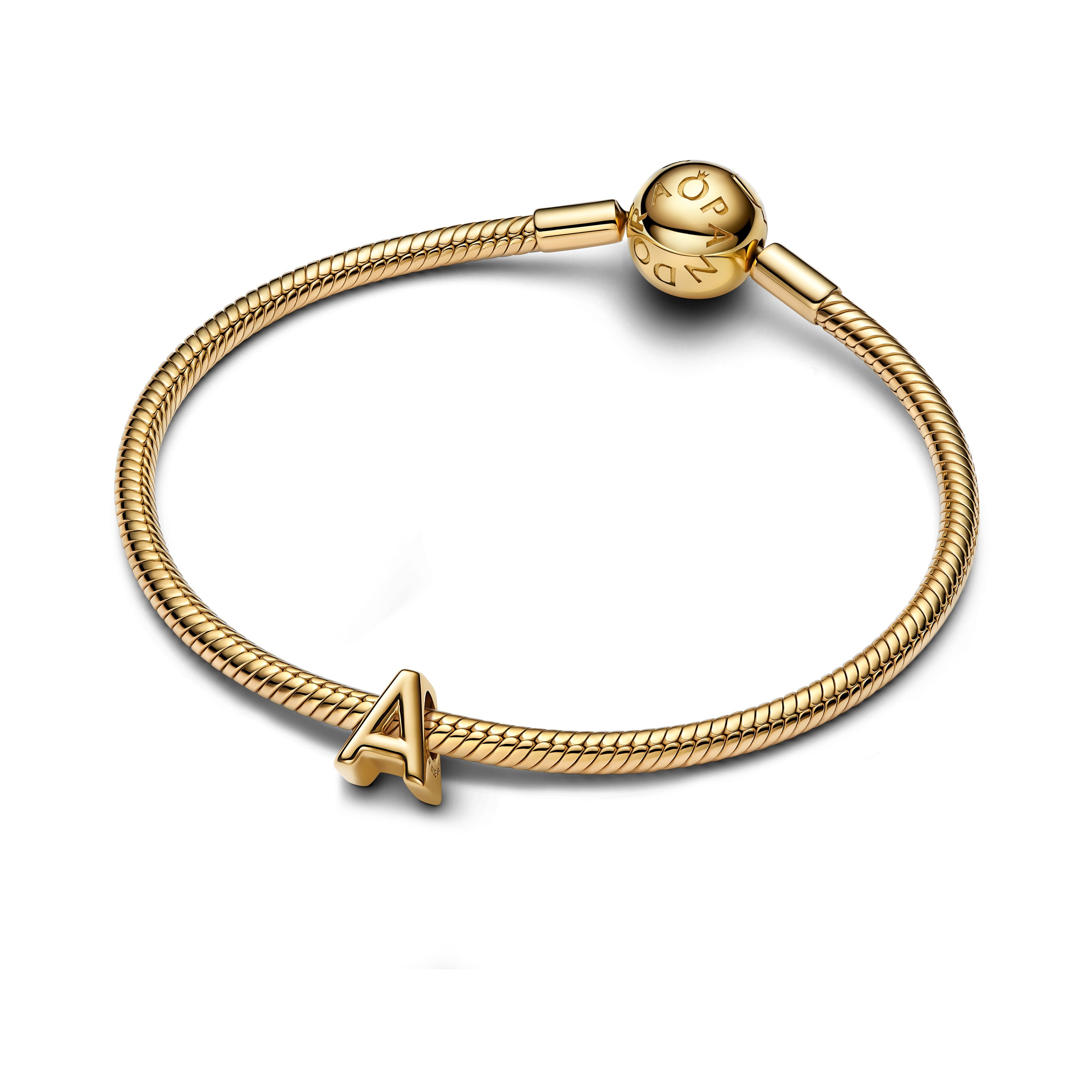 PANDORA Letter A Alphabet Charm 14K Gold Plated Unique Metal Blend Charms Bracelet Charm Jewelry Gift