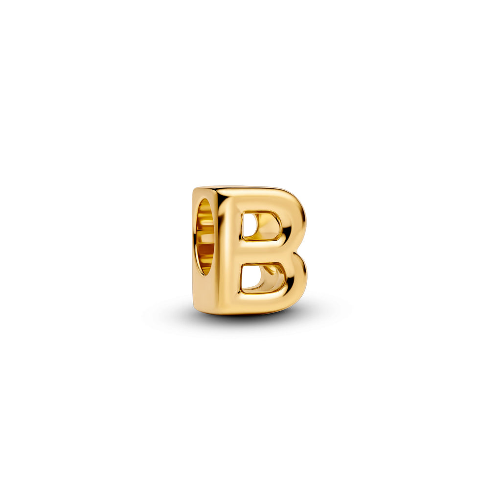 PANDORA Letter B Alphabet Charm 14K Gold Plated Unique Metal Blend Charms Bracelet Charm Jewelry Gift