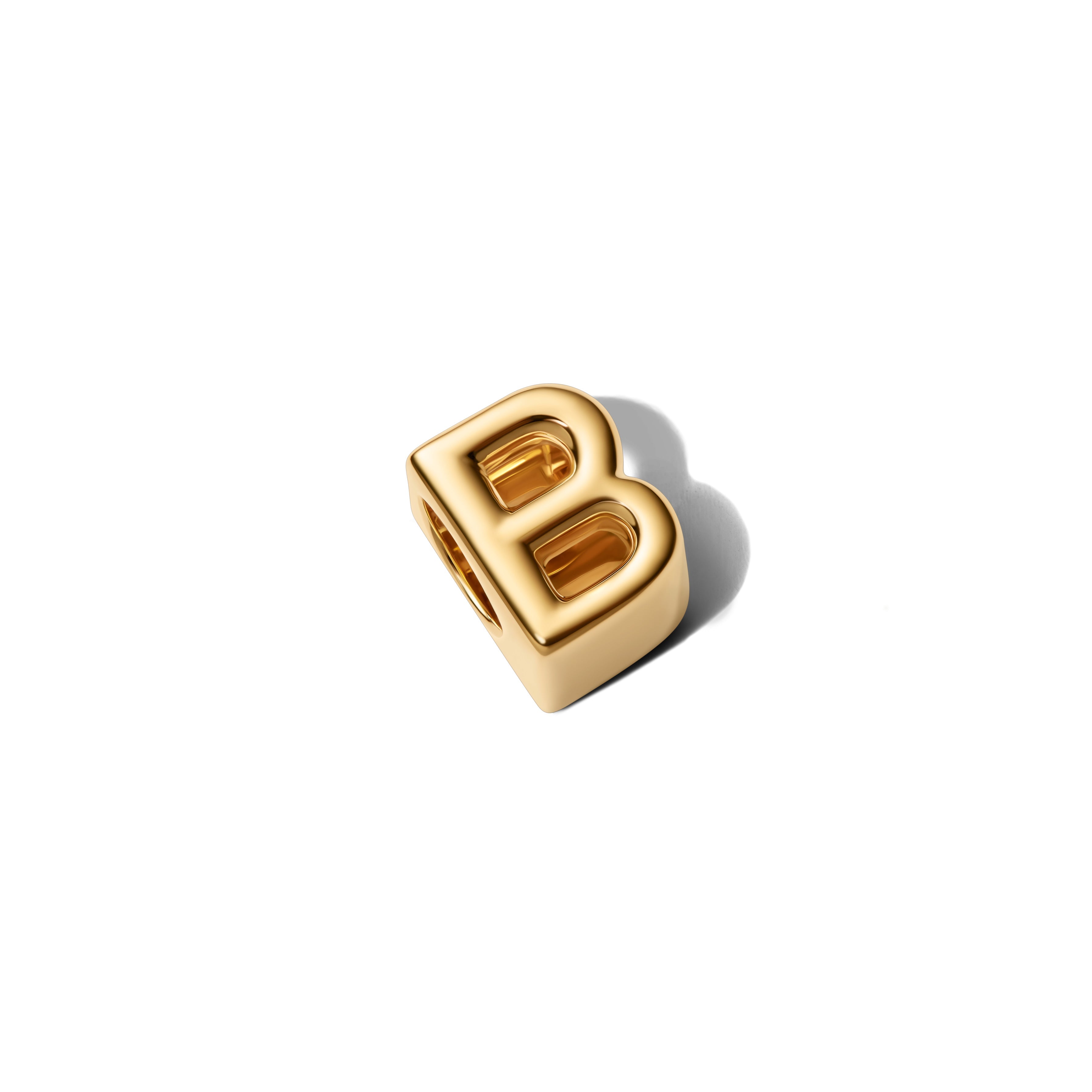 PANDORA Letter B Alphabet Charm 14K Gold Plated Unique Metal Blend Charms Bracelet Charm Jewelry Gift