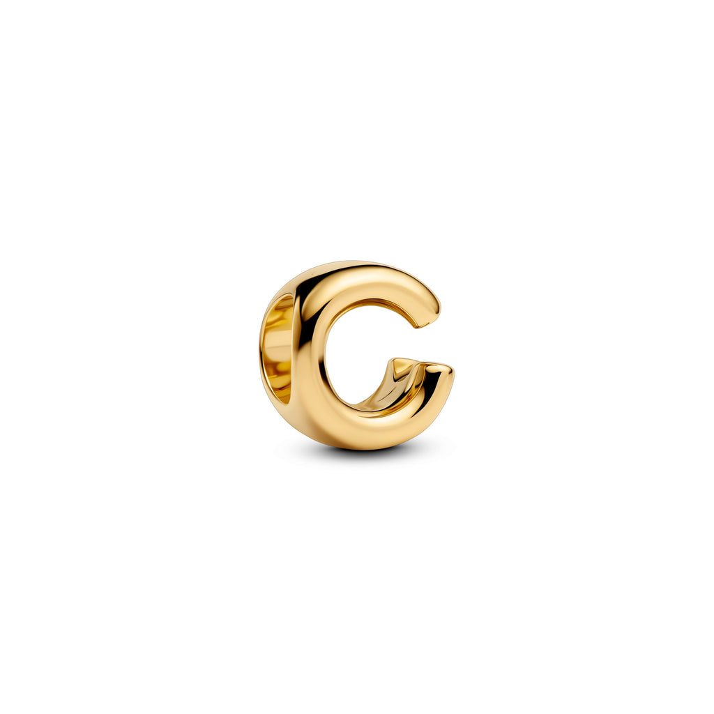 PANDORA Letter C Alphabet Charm 14K Gold Plated Unique Metal Blend Charms Bracelet Charm Jewelry Gift
