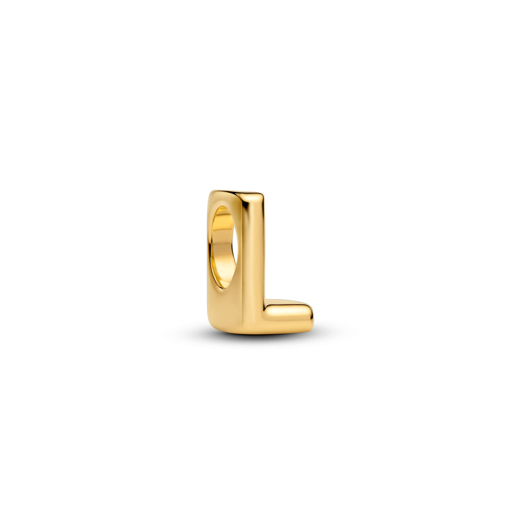 PANDORA Letter L Alphabet Charm 14K Gold Plated Unique Metal Blend Charms Bracelet Charm Jewelry Gift