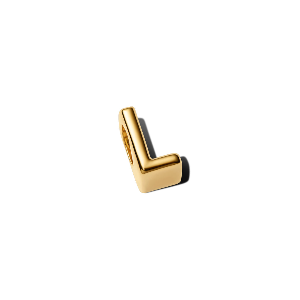 PANDORA Letter L Alphabet Charm 14K Gold Plated Unique Metal Blend Charms Bracelet Charm Jewelry Gift