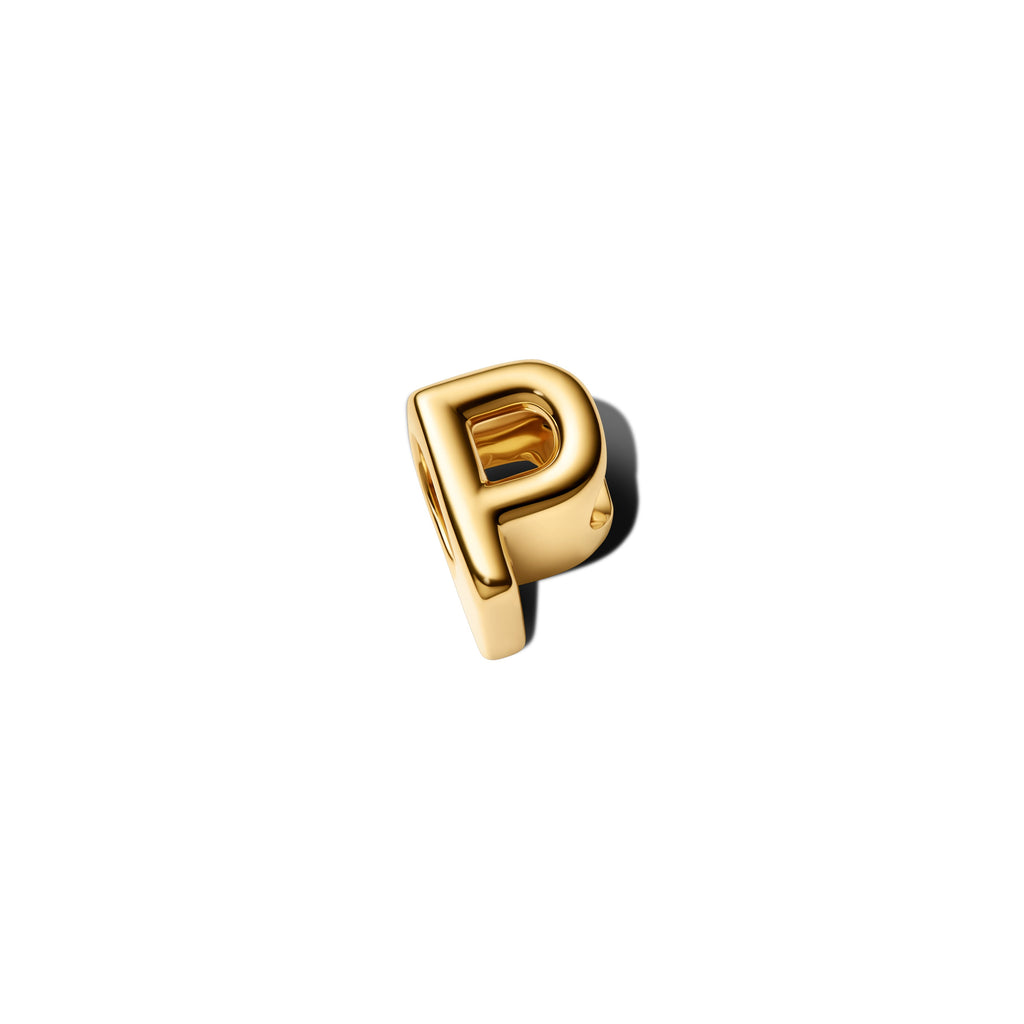 PANDORA Letter P Alphabet Charm 14K Gold Plated Unique Metal Blend Charms Bracelet Charm Jewelry Gift