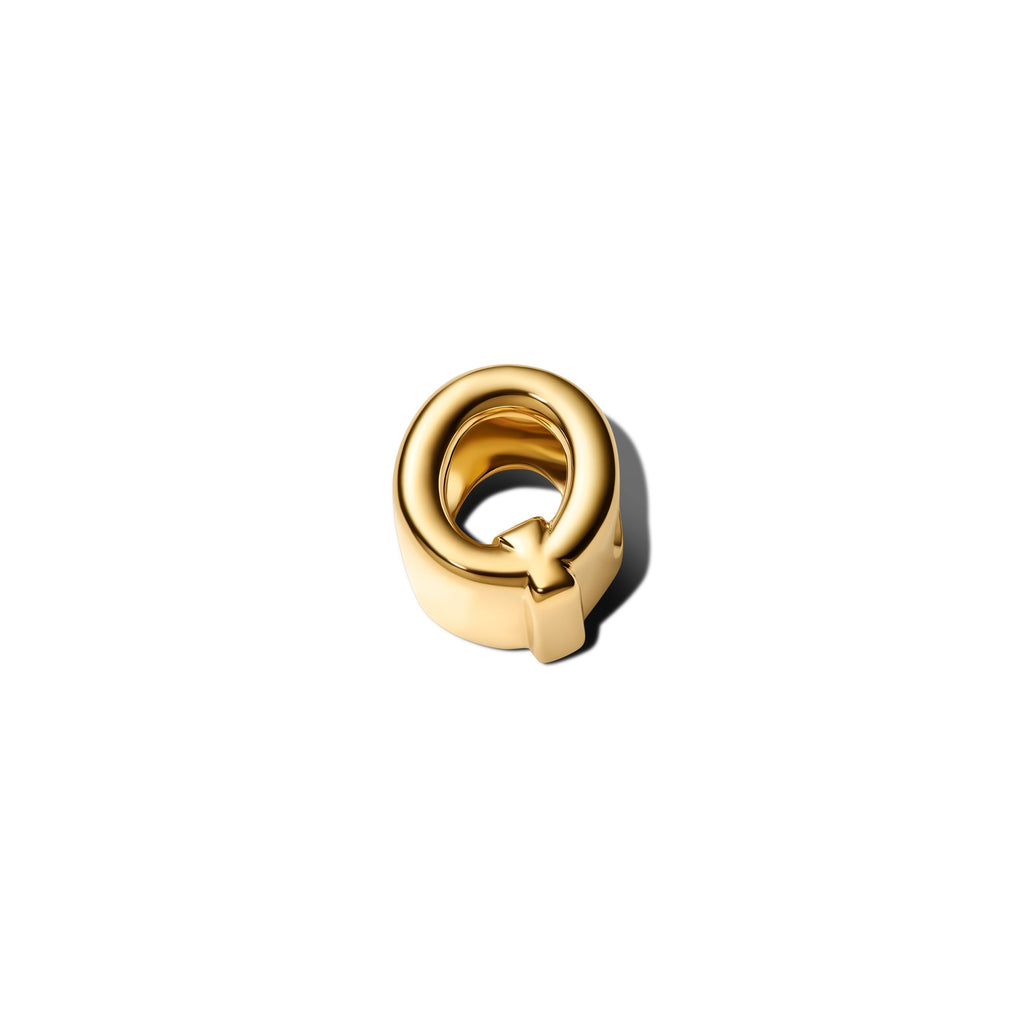 PANDORA Letter Q Alphabet Charm 14K Gold Plated Unique Metal Blend Charms Bracelet Charm Jewelry Gift