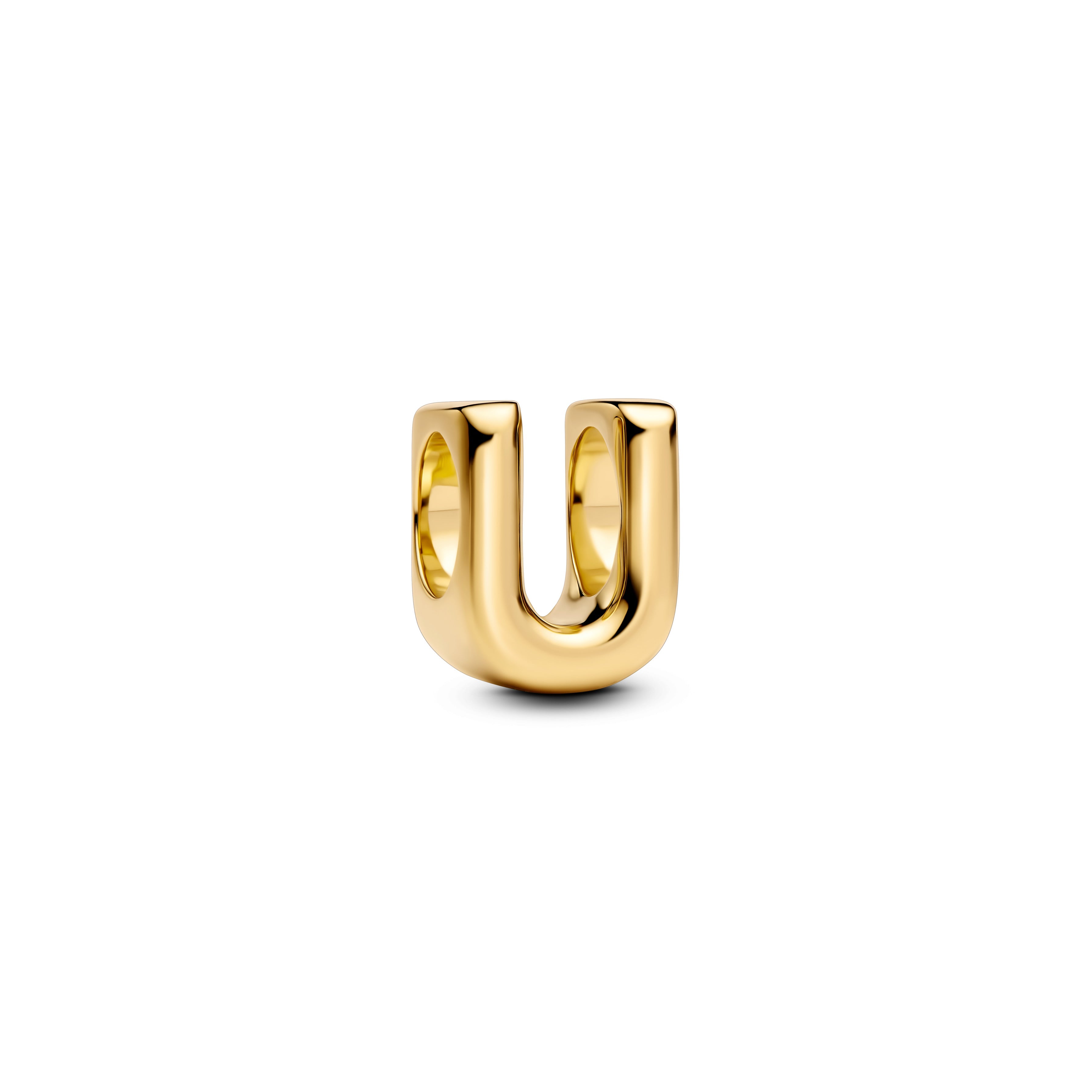 PANDORA Letter U Alphabet Charm 14K Gold Plated Unique Metal Blend Charms Bracelet Charm Jewelry Gift