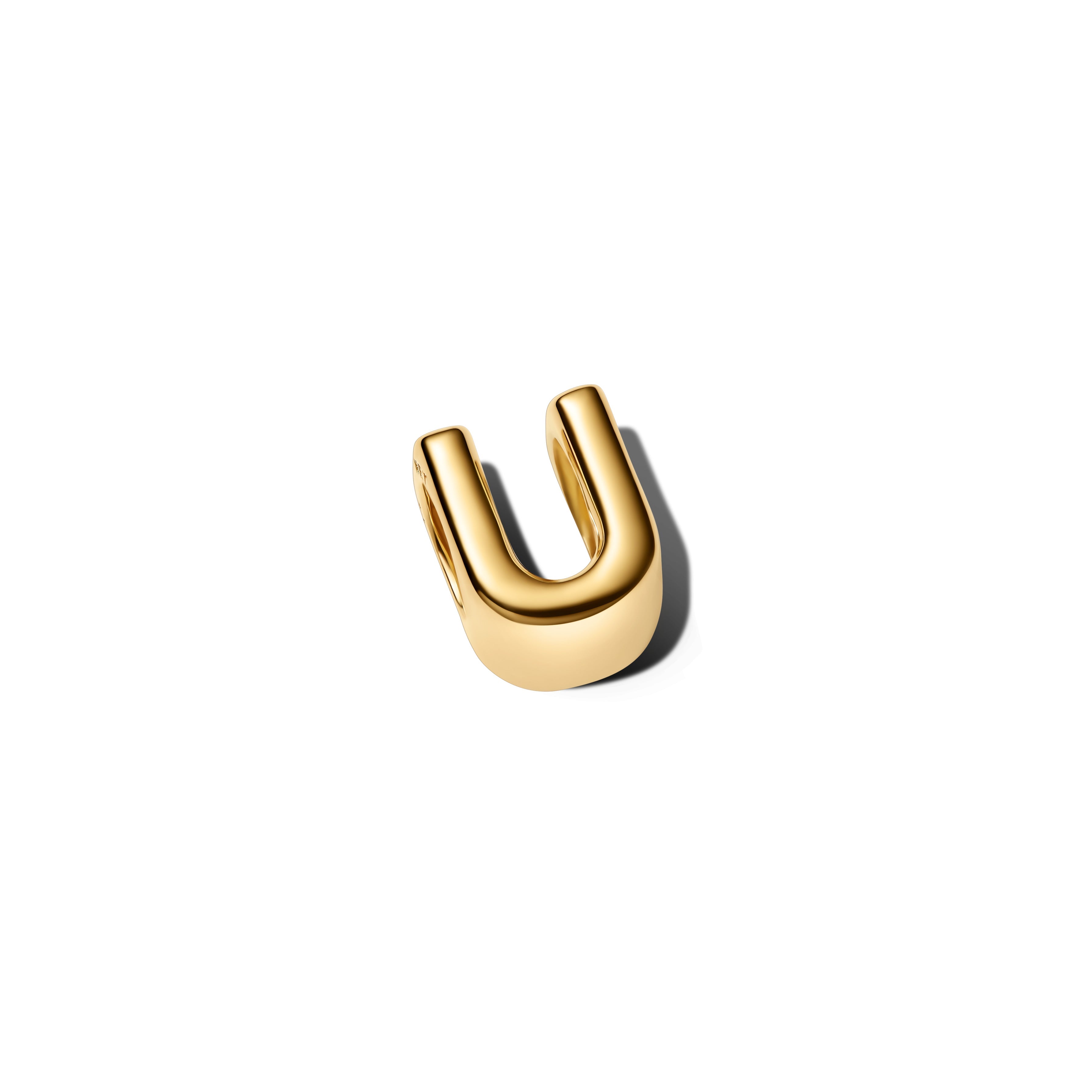PANDORA Letter U Alphabet Charm 14K Gold Plated Unique Metal Blend Charms Bracelet Charm Jewelry Gift