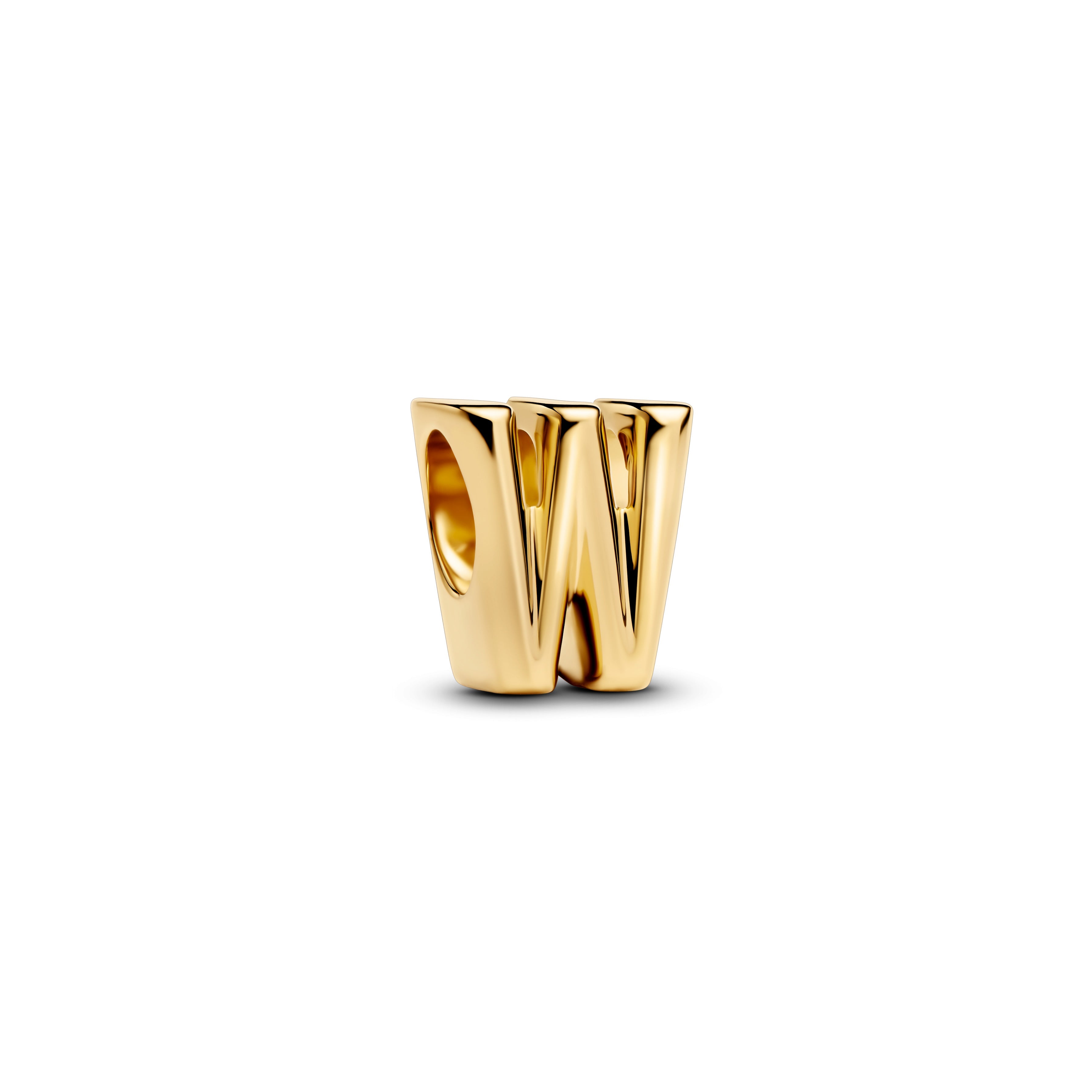 PANDORA Letter W Alphabet Charm 14K Gold Plated Unique Metal Blend Charms Bracelet Charm Jewelry Gift