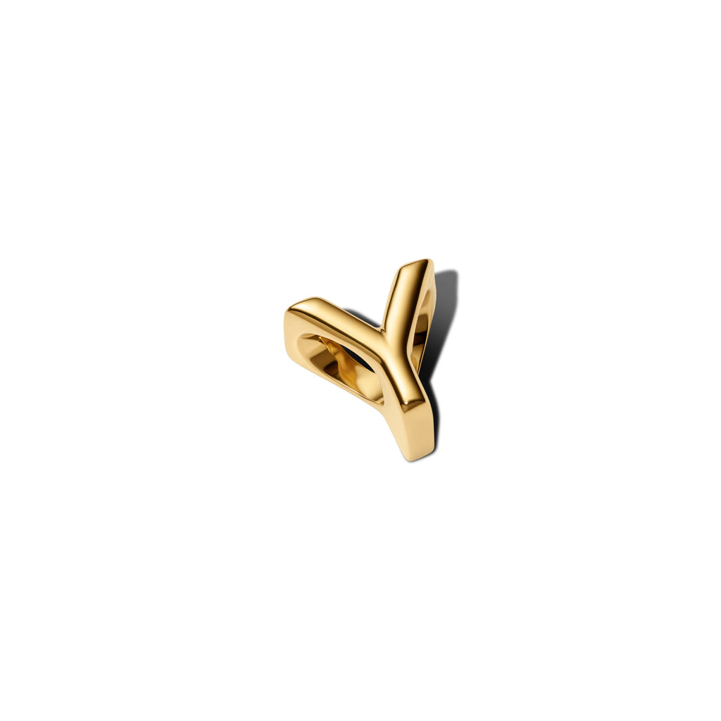 PANDORA Letter Y Alphabet Charm 14K Gold Plated Unique Metal Blend Charms Bracelet Charm Jewelry Gift