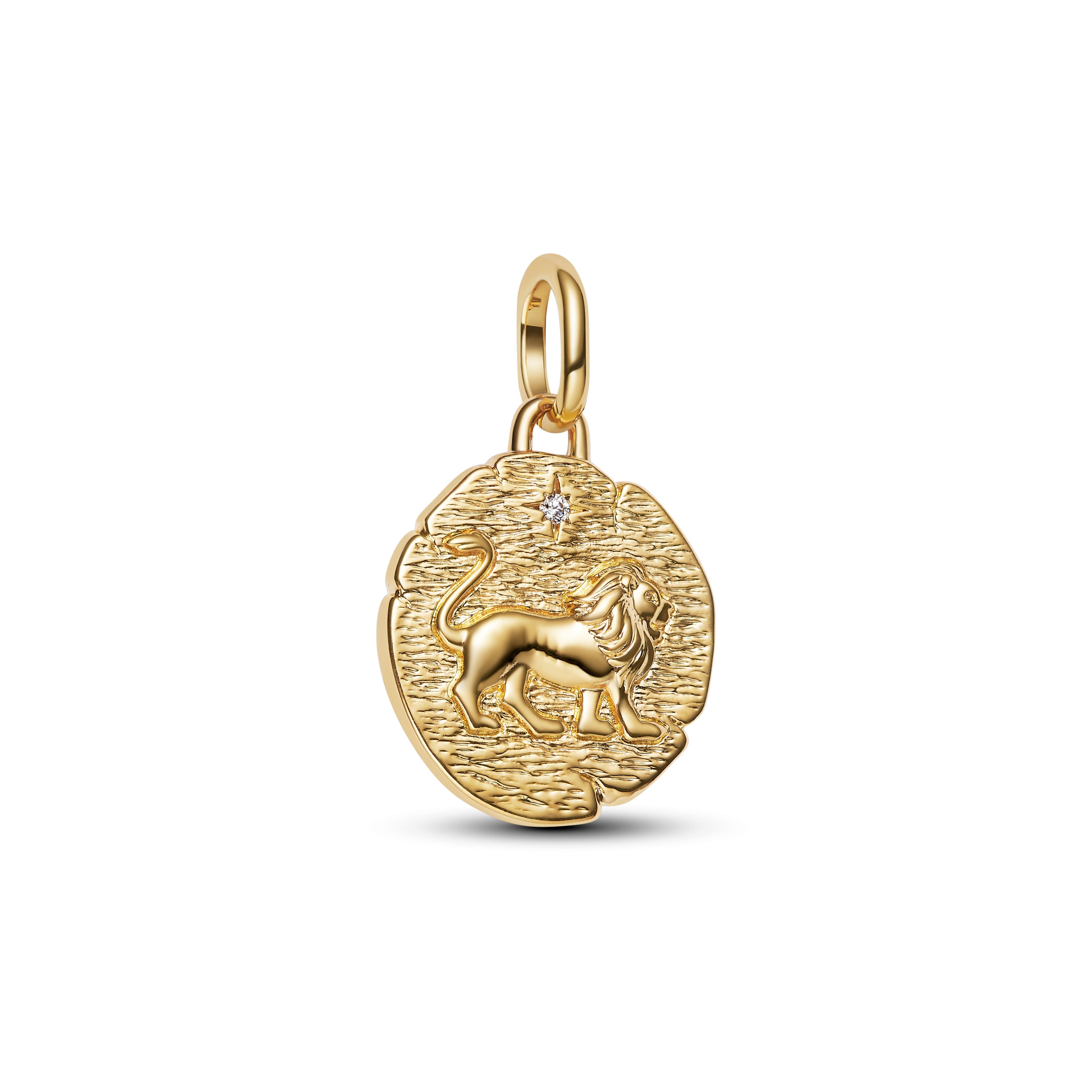 PANDORA Lion Medallion Charm 14K Gold Plated Unique Metal Blend Animals Charms Bracelet Charm Jewelry Gift
