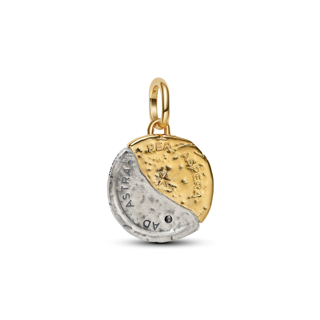 PANDORA Sun And Moon Medallion Charm 14K Gold Plated Unique Metal Blend Charms Bracelet Charm Jewelry Gift