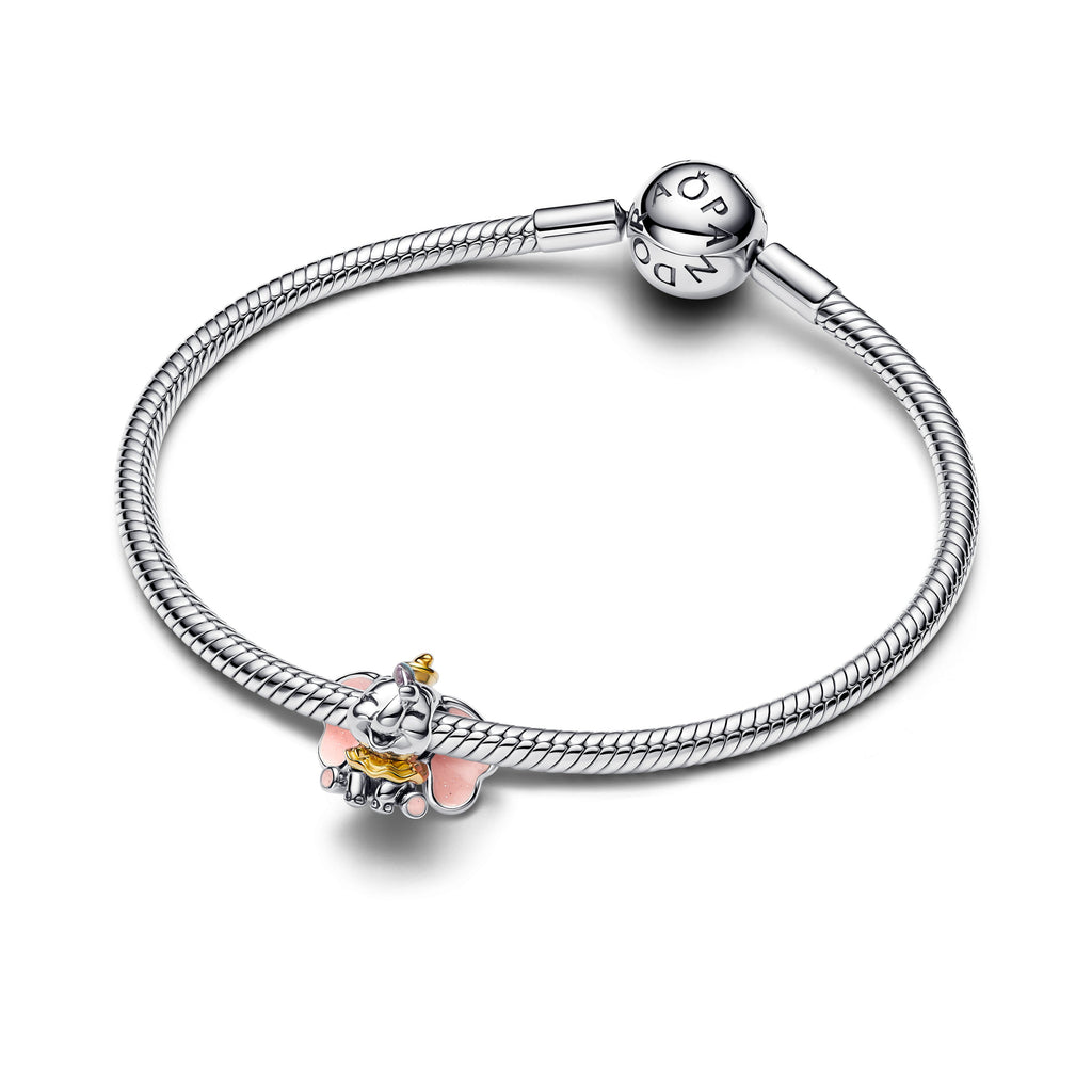 PANDORA Disney Dumbo Charm 14K Gold Plated Unique Metal Blend Disney X PANDORA Charms Bracelet Charm Jewelry Gift
