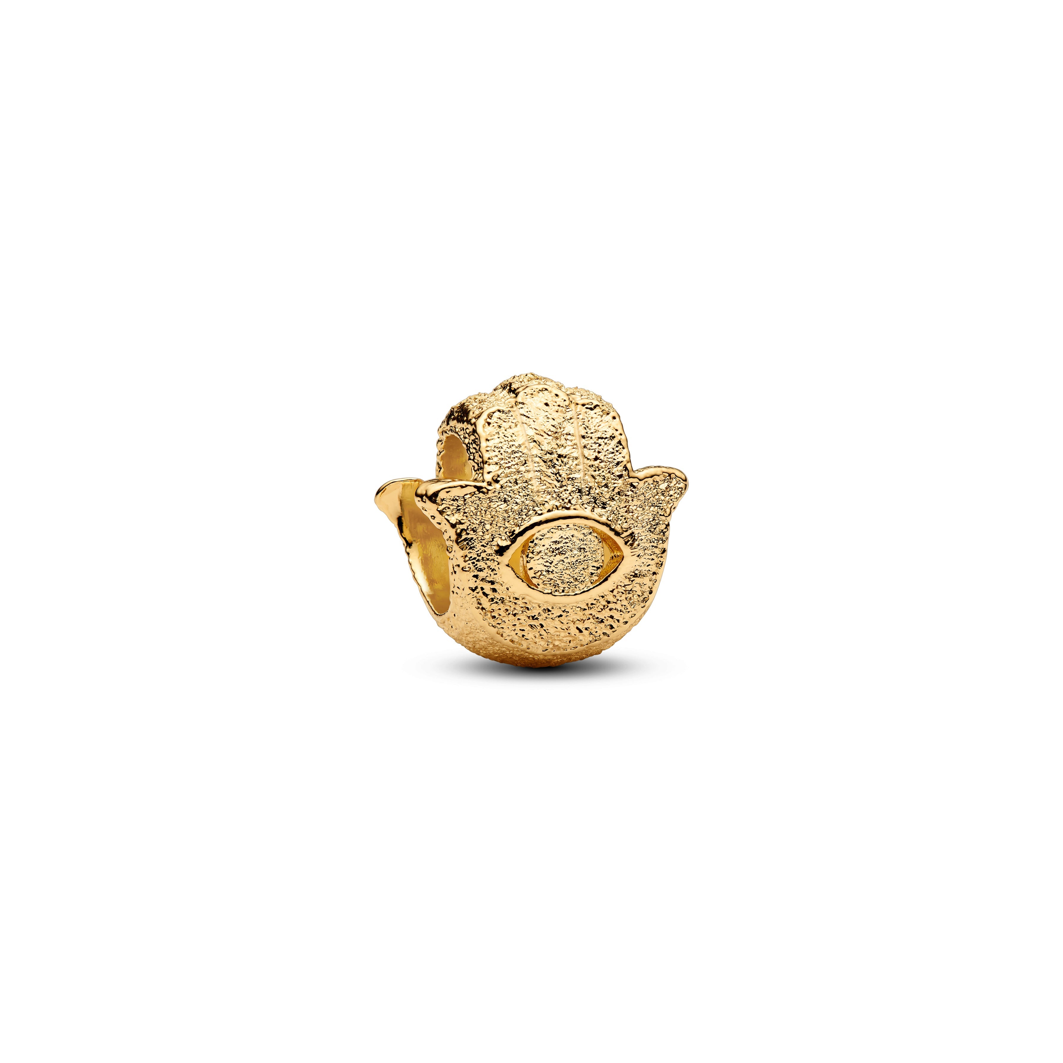PANDORA Textured Hamsa Hand Mini Charm 14K Gold Plated Unique Metal Blend Symbols Charms Bracelet Charm Jewelry Gift