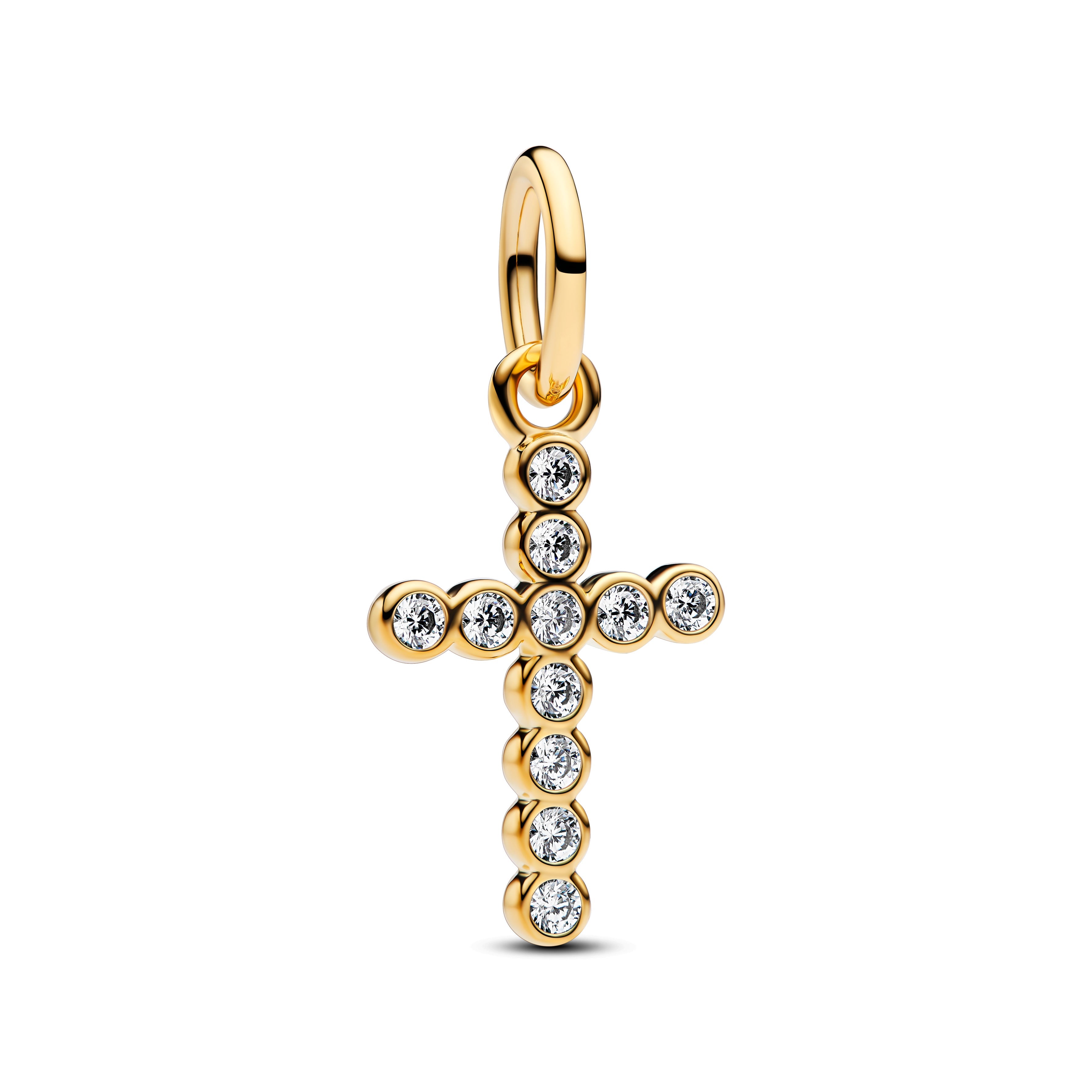 PANDORA Cross Dangle Charm 14K Gold Plated Unique Metal Blend Symbols Charms Bracelet Charm Jewelry Gift