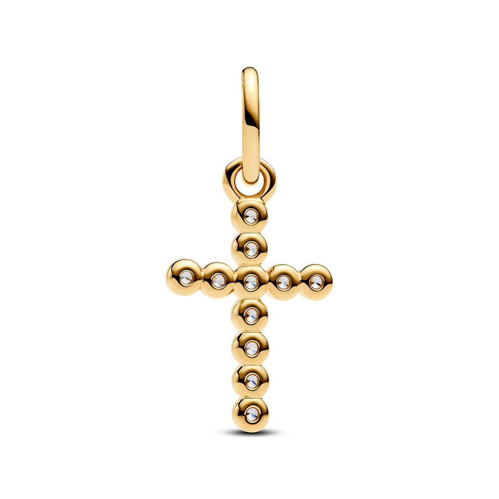 PANDORA Cross Dangle Charm 14K Gold Plated Unique Metal Blend Symbols Charms Bracelet Charm Jewelry Gift
