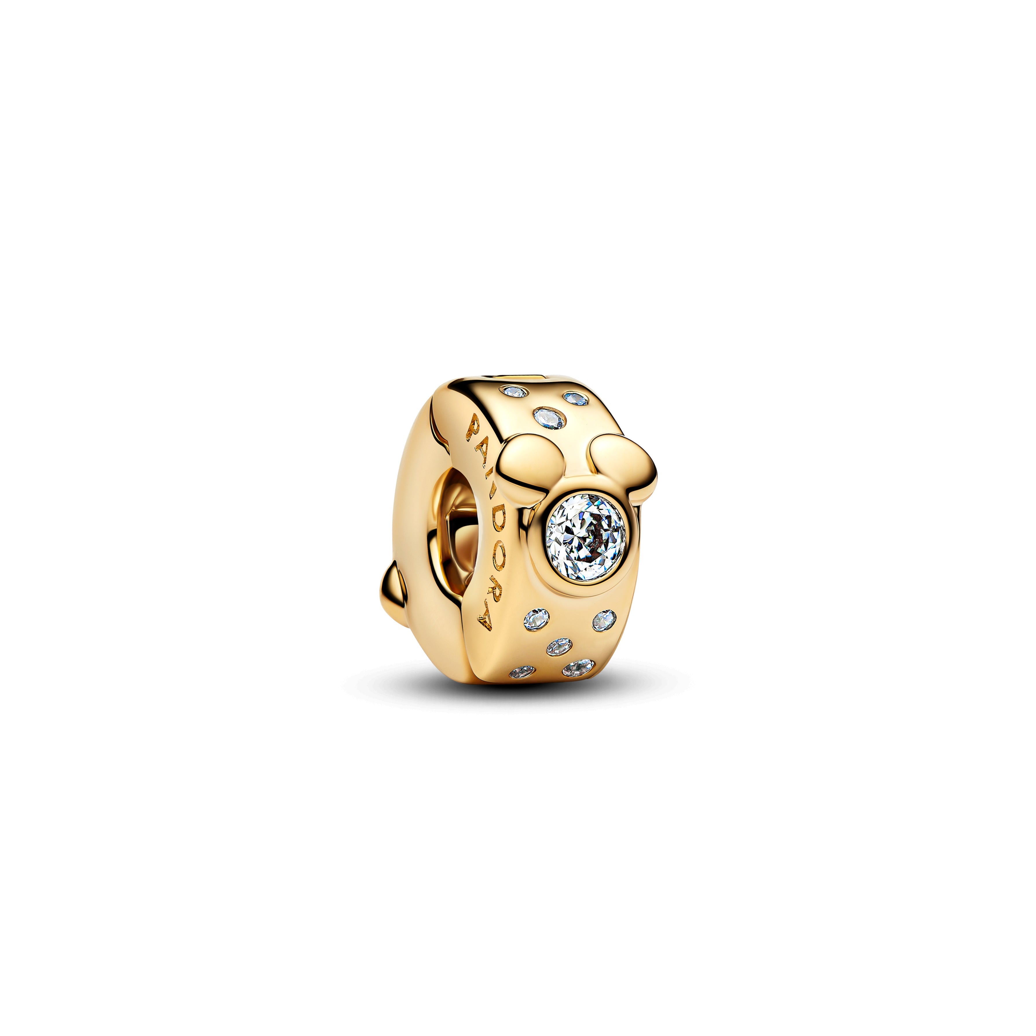 PANDORA Disney Mickey And Minnie Mouse Clip Charm 14K Gold Plated Unique Metal Blend Disney X PANDORA Charms Bracelet Charm Jewelry Gift