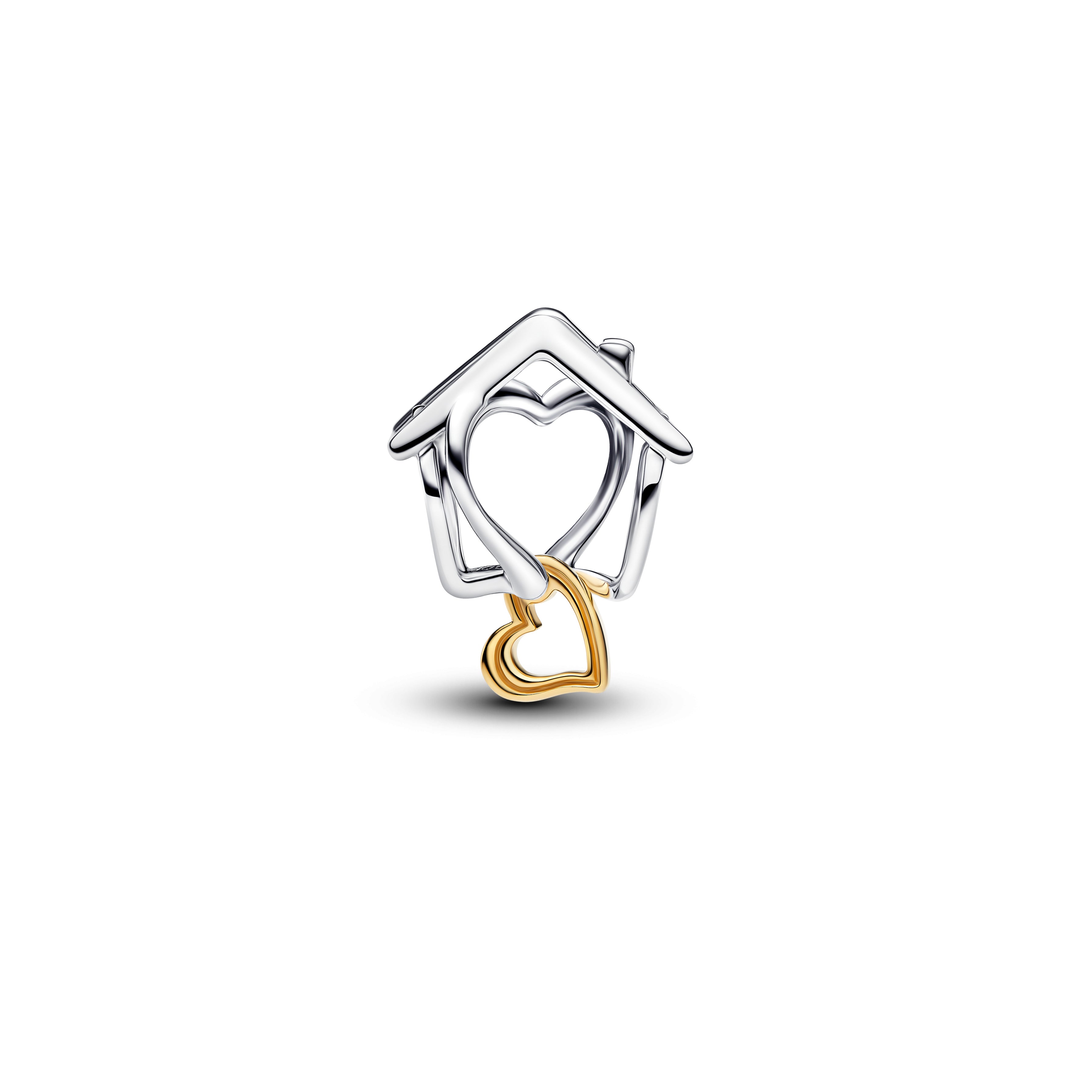 PANDORA Home And Heart Charm 14K Gold Plated Unique Metal Blend Family And Friends Charms Bracelet Charm Jewelry Gift