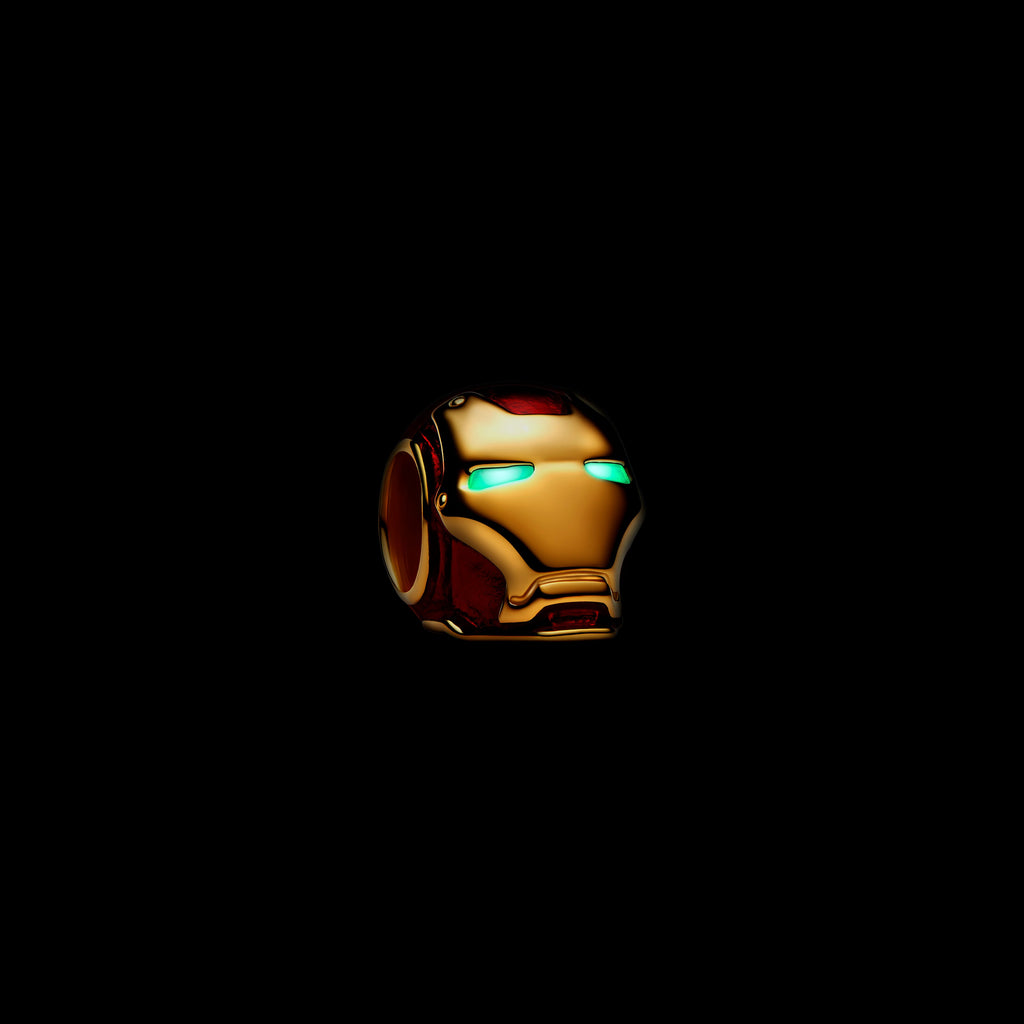 PANDORA Marvel Iron Man Helmet Charm 14K Gold Plated Unique Metal Blend Glow In The Dark Marvel X PANDORA Charms Bracelet Charm Jewelry Gift