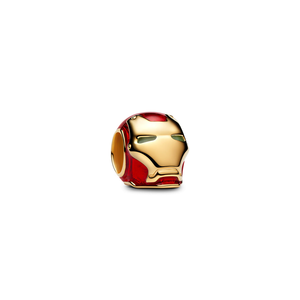 PANDORA Marvel Iron Man Helmet Charm 14K Gold Plated Unique Metal Blend Glow In The Dark Marvel X PANDORA Charms Bracelet Charm Jewelry Gift