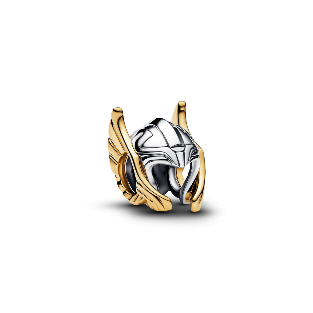 PANDORA Marvel Thor Helmet Charm 14K Gold Plated Unique Metal Blend Marvel X PANDORA Charms Bracelet Charm Jewelry Gift
