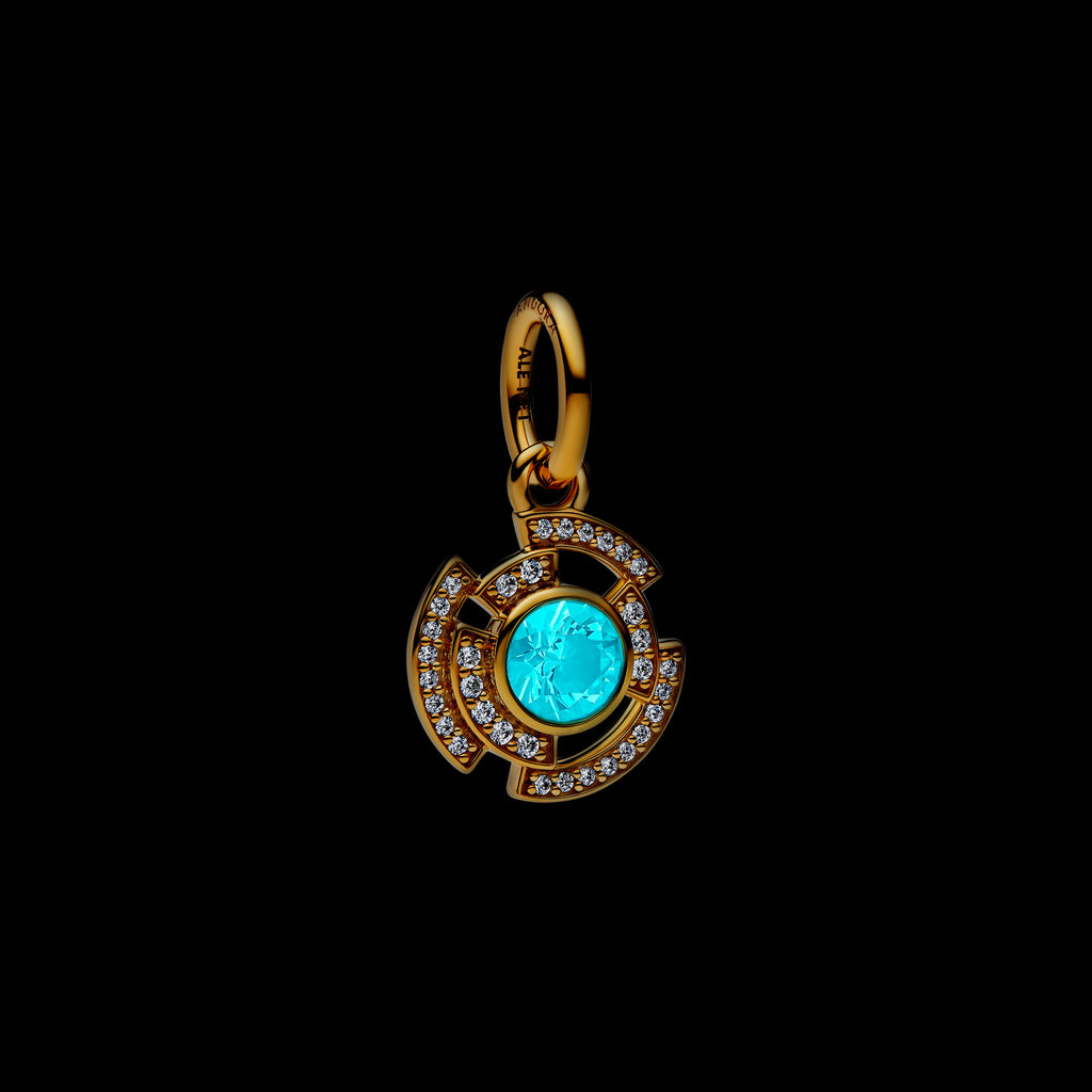 PANDORA Marvel Iron Man Arc Reactor Dangle Charm 14K Gold Plated Unique Metal Blend Blue Marvel X PANDORA Charms Bracelet Charm Jewelry Gift