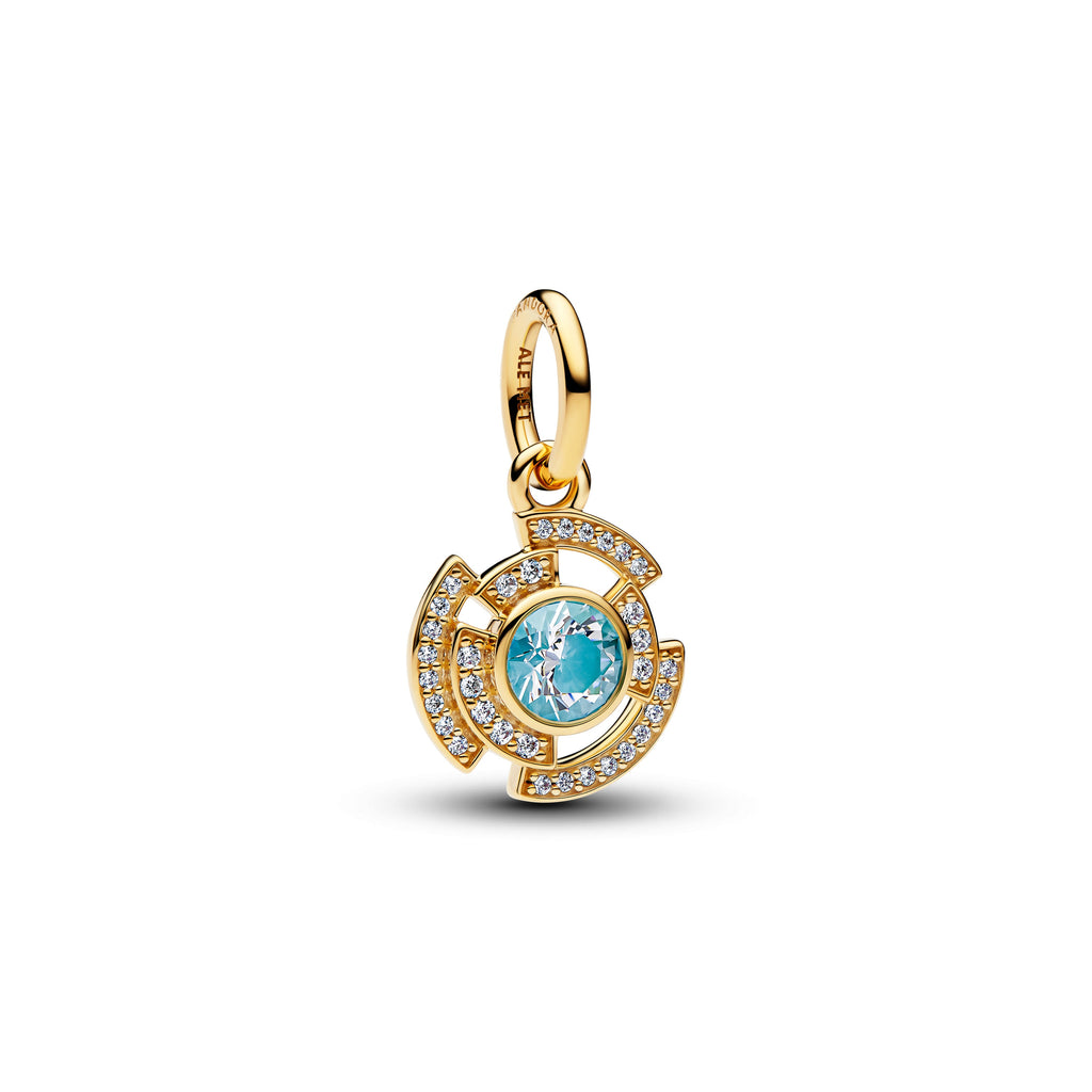 PANDORA Marvel Iron Man Arc Reactor Dangle Charm 14K Gold Plated Unique Metal Blend Blue Marvel X PANDORA Charms Bracelet Charm Jewelry Gift