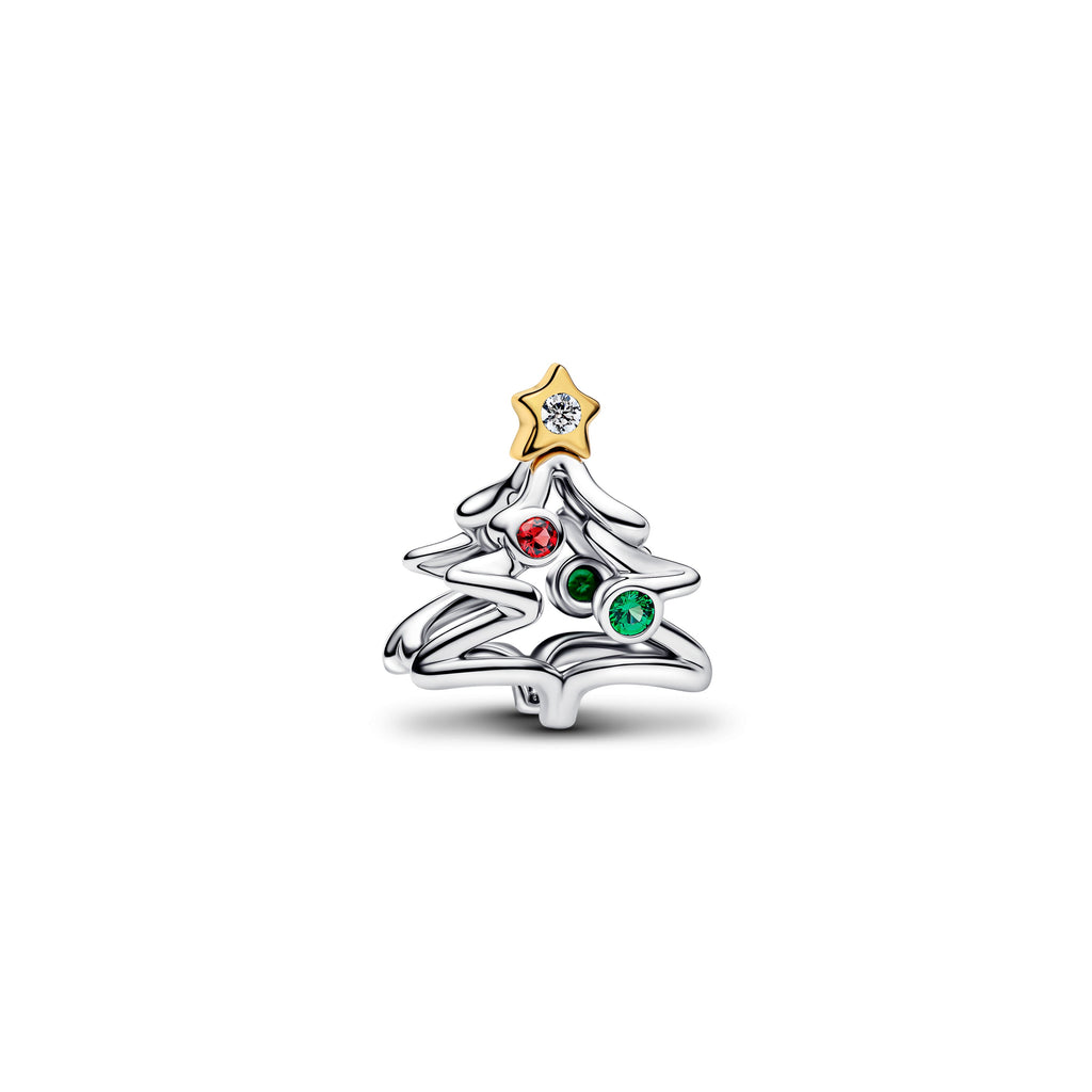 PANDORA Christmas Tree Charm 14K Gold Plated Unique Metal Blend Charms Bracelet Charm Jewelry Gift