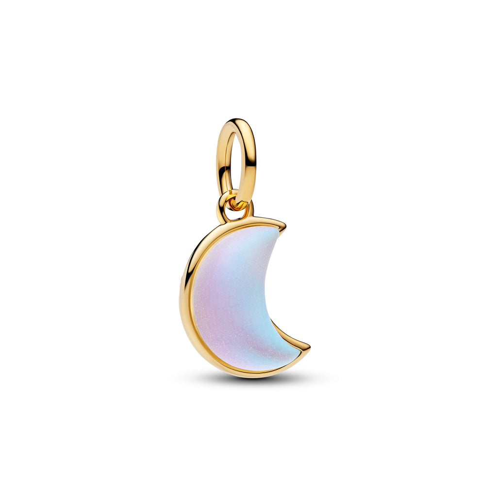 PANDORA Sparkling Crescent Moon Dangle Charm 14K Gold Plated Unique Metal Blend Charms Bracelet Charm Jewelry Gift