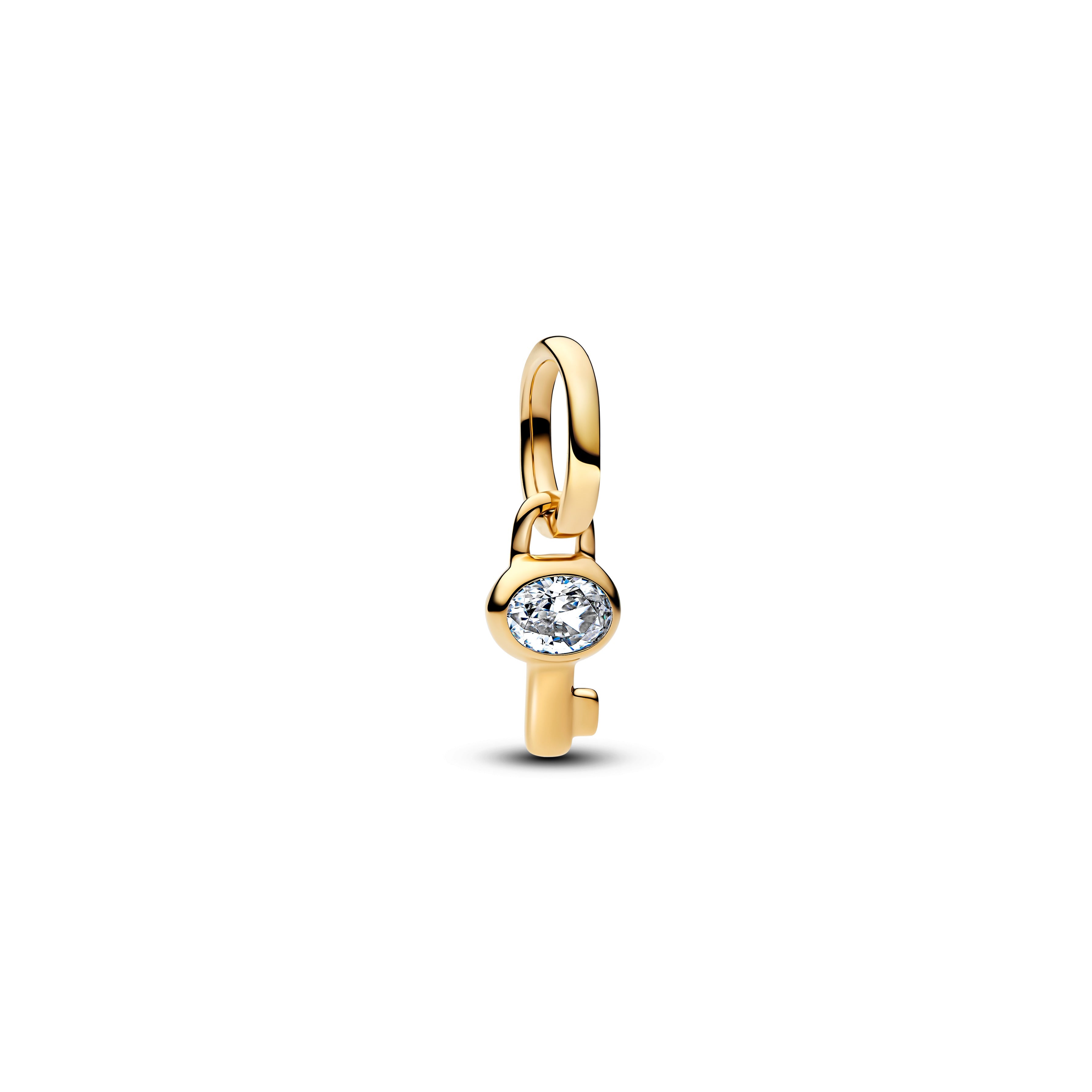 PANDORA Key Mini Dangle Charm 14K Gold Plated Unique Metal Blend Key Padlock Charms Bracelet Charm Jewelry Gift