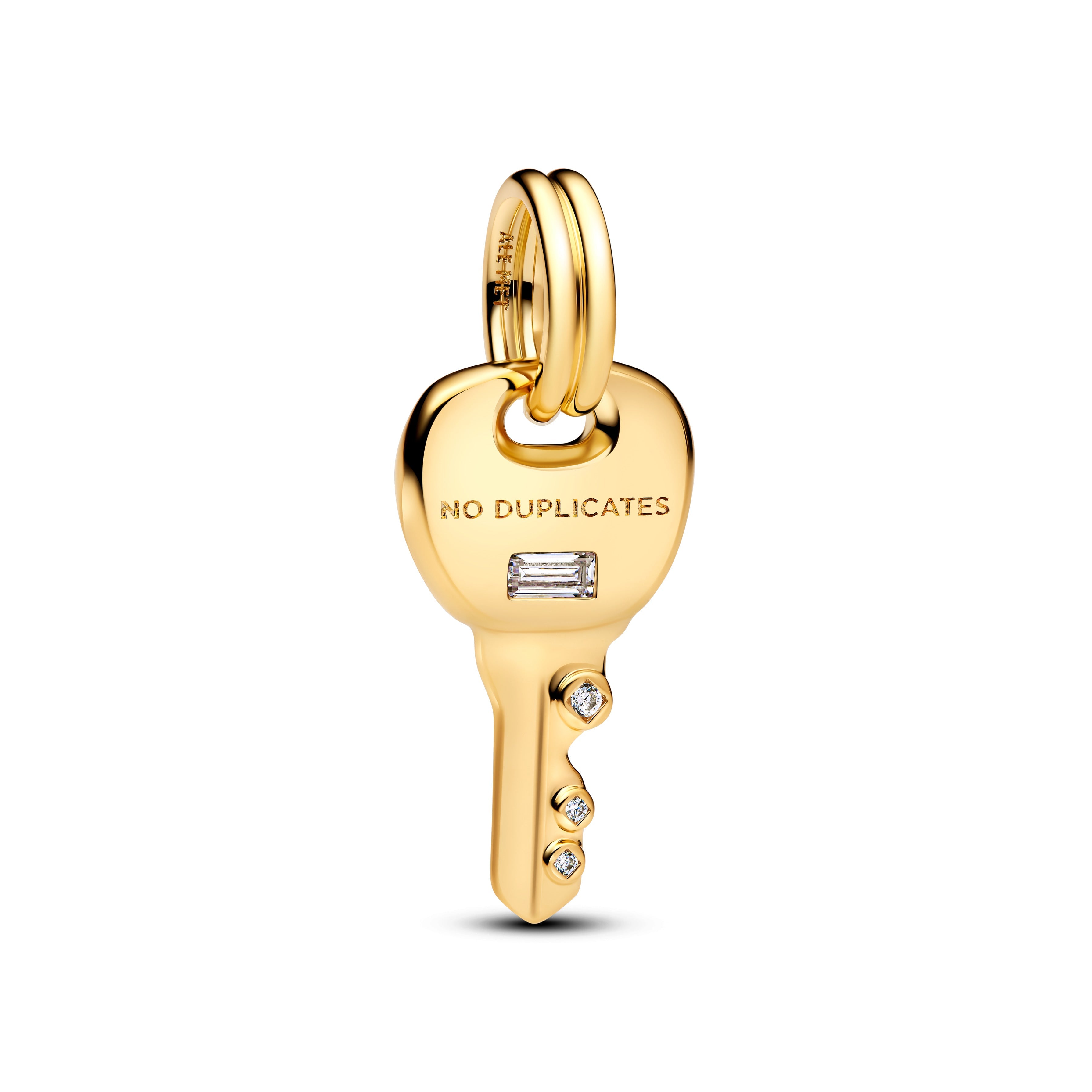 PANDORA Key Dangle Charm 14K Gold Plated Unique Metal Blend Key Padlock Charms Bracelet Charm Jewelry Gift