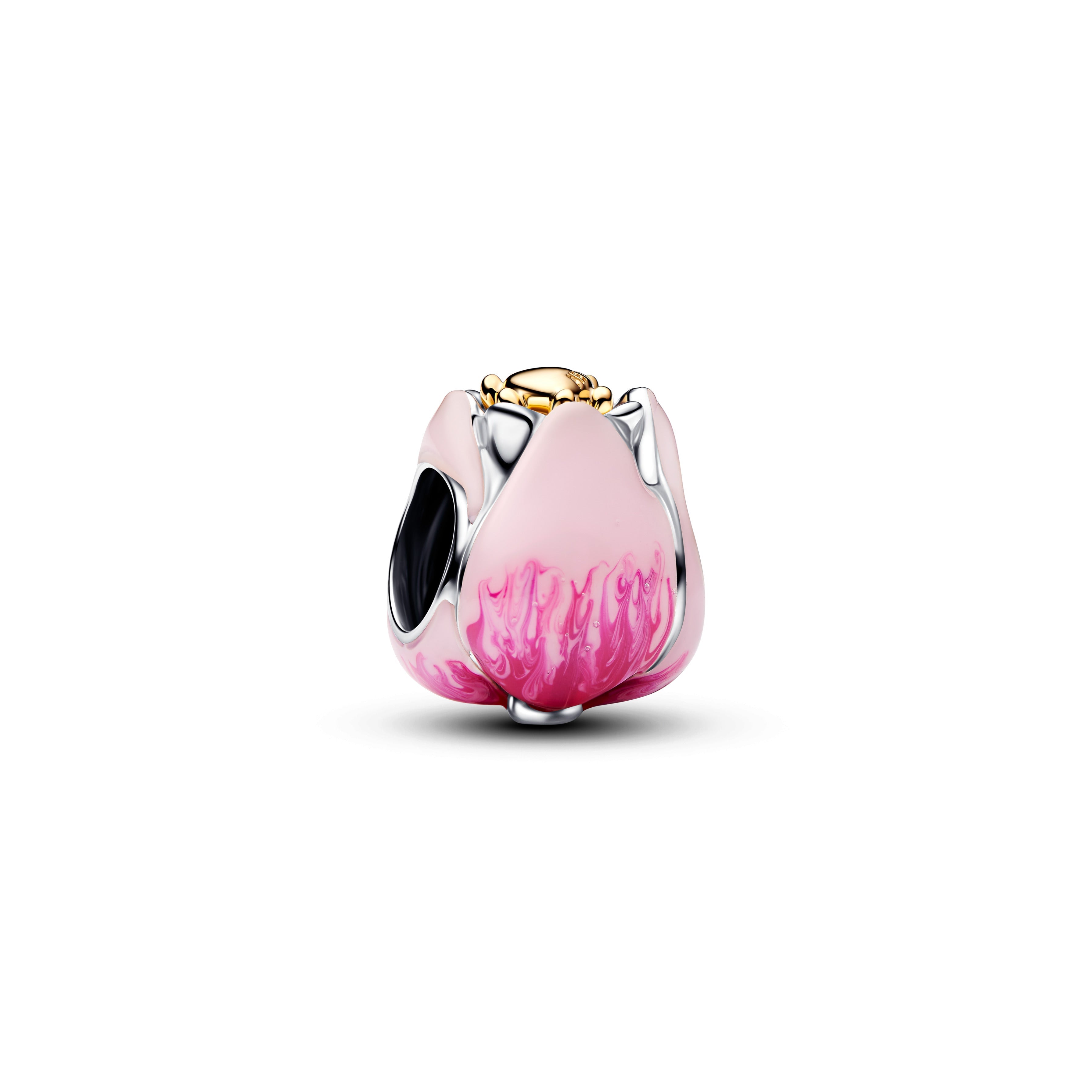 PANDORA Pink Tulip Charm 14K Gold Plated Unique Metal Blend Flowers Charms Bracelet Charm Jewelry Gift