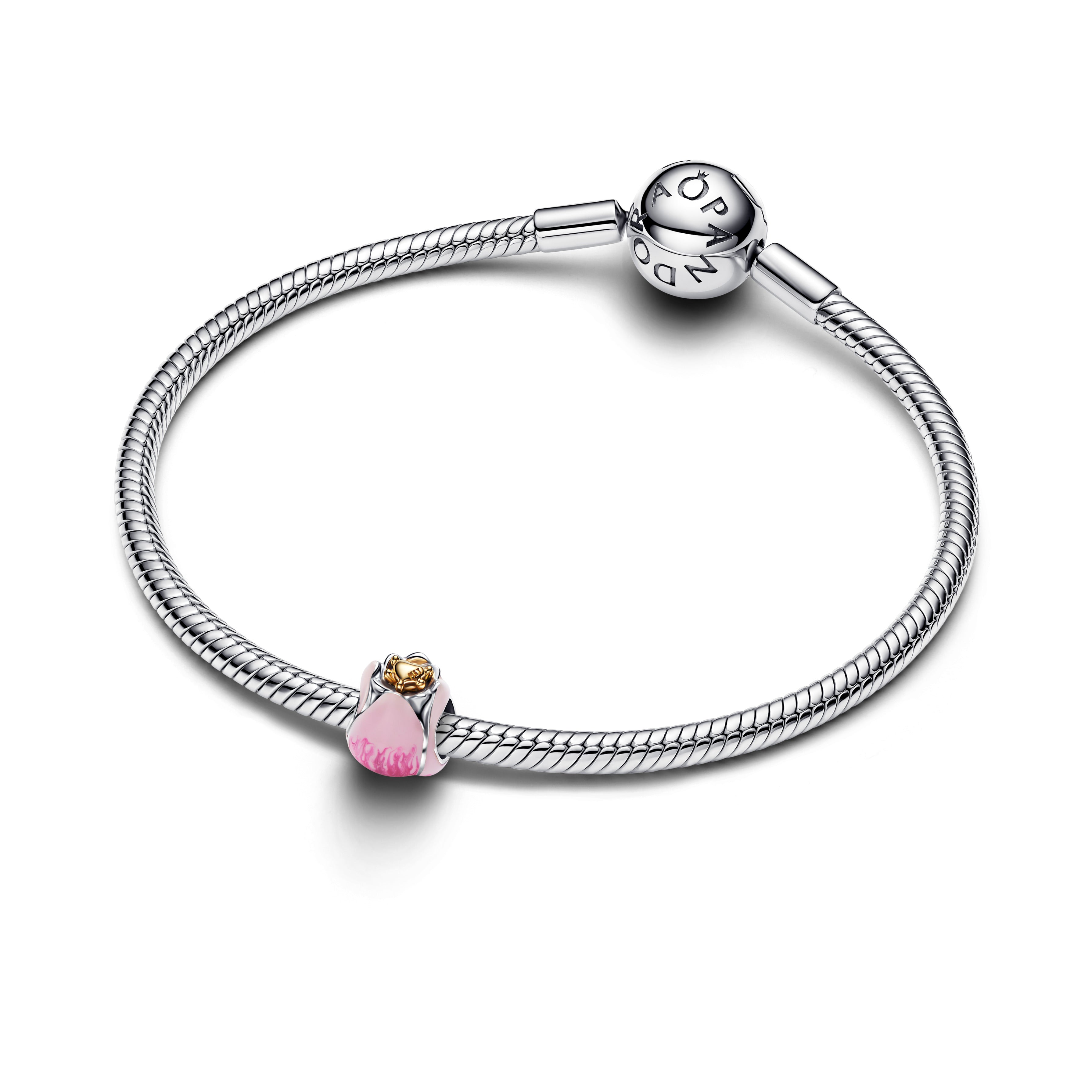 PANDORA Pink Tulip Charm 14K Gold Plated Unique Metal Blend Flowers Charms Bracelet Charm Jewelry Gift