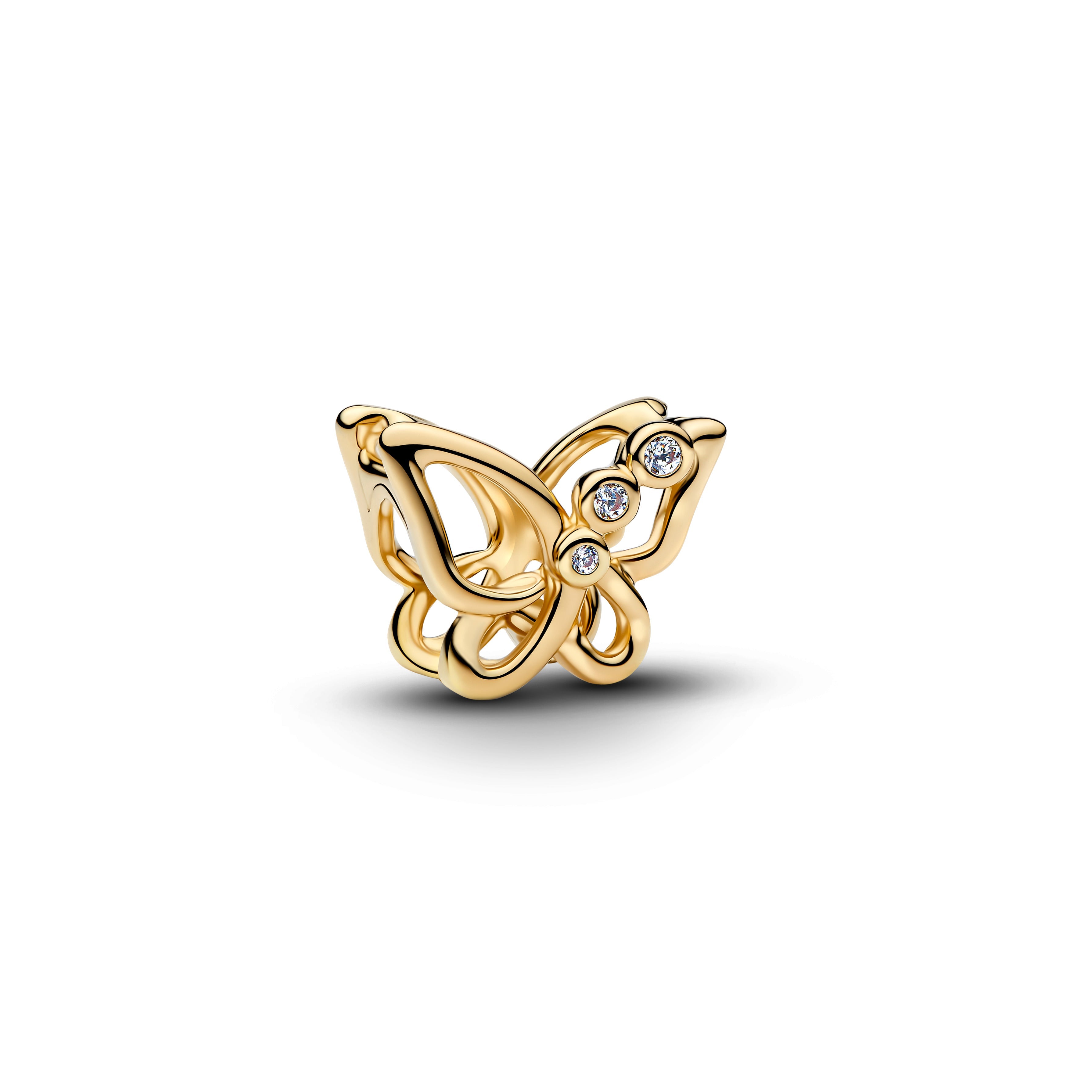 PANDORA Butterfly Openwork Charm 14K Gold Plated Unique Metal Blend Animals Charms Bracelet Charm Jewelry Gift