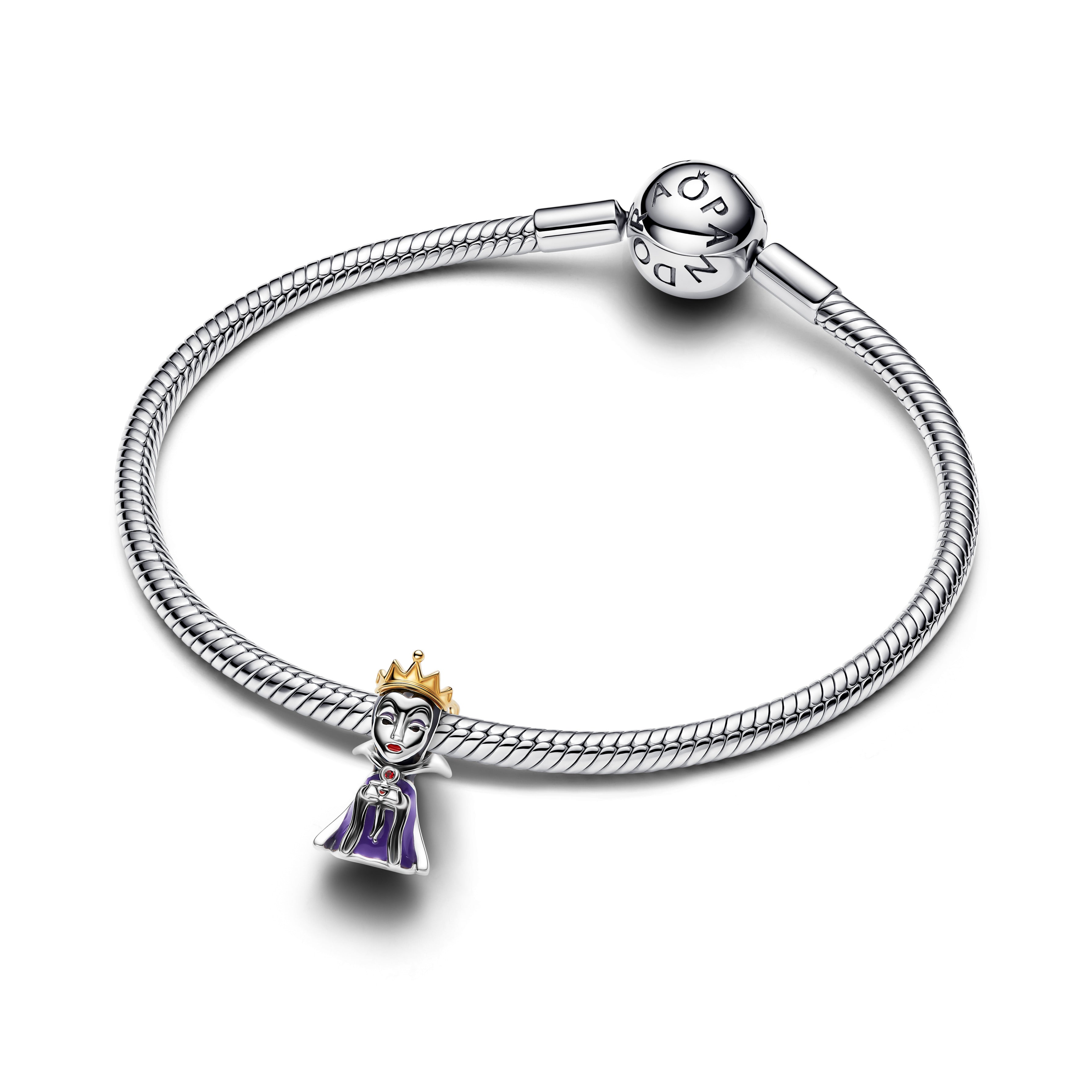 PANDORA Disney Villains Evil Queen Charm 14K Gold Plated Unique Metal Blend Charms Bracelet Charm Jewelry Gift