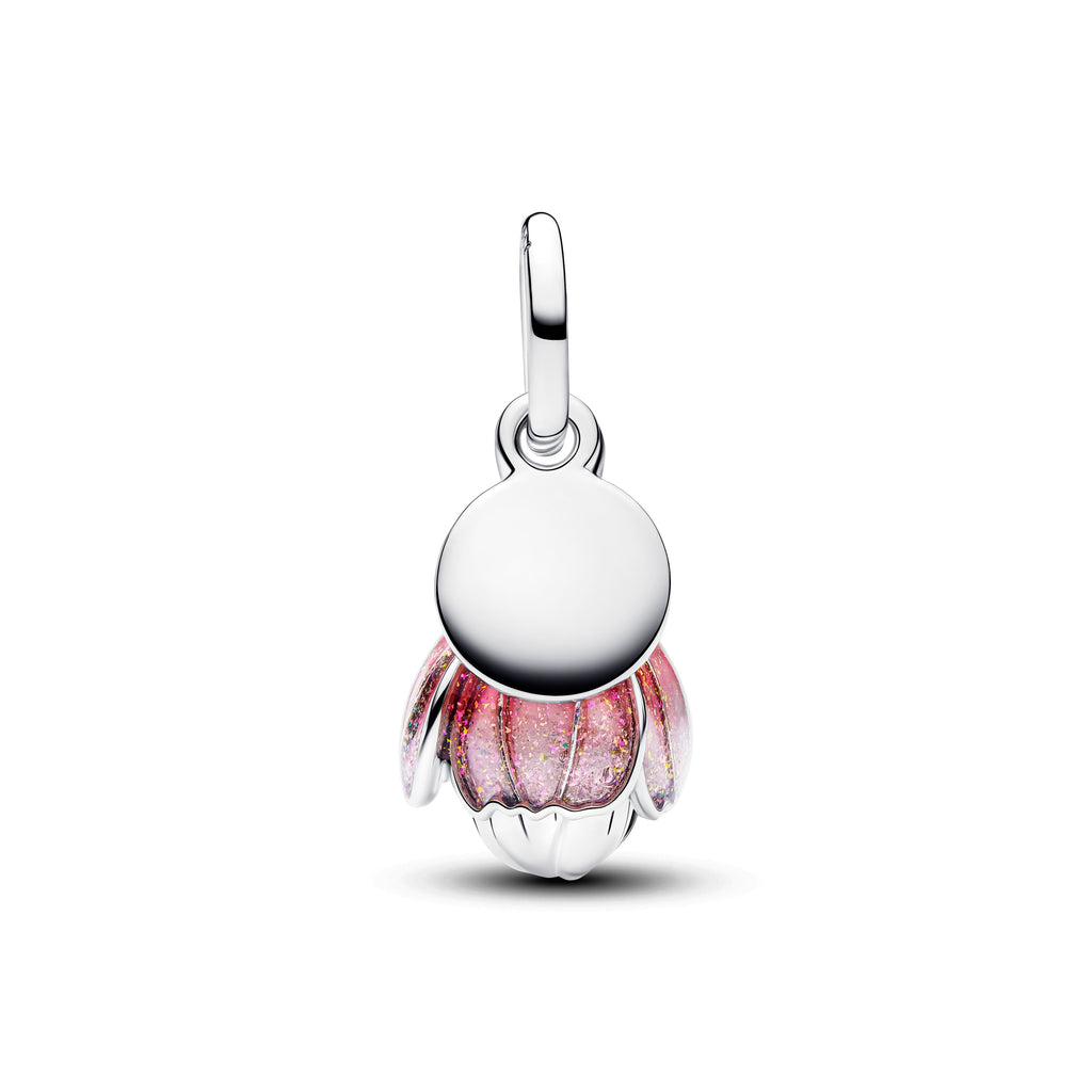 PANDORA Two-Tone Blooming Flower Dangle Charm Enamel Flowers Charms Bracelet Charm Jewelry Gift